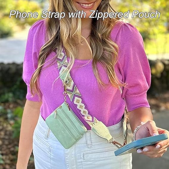 Cliprain Phone Strap with Card Holder - Secure Clip & Go Crossbody Strap for iPhone, Samsung & Smartphones | Hands-Free Convenience for Shopping, Travel & Daily Use