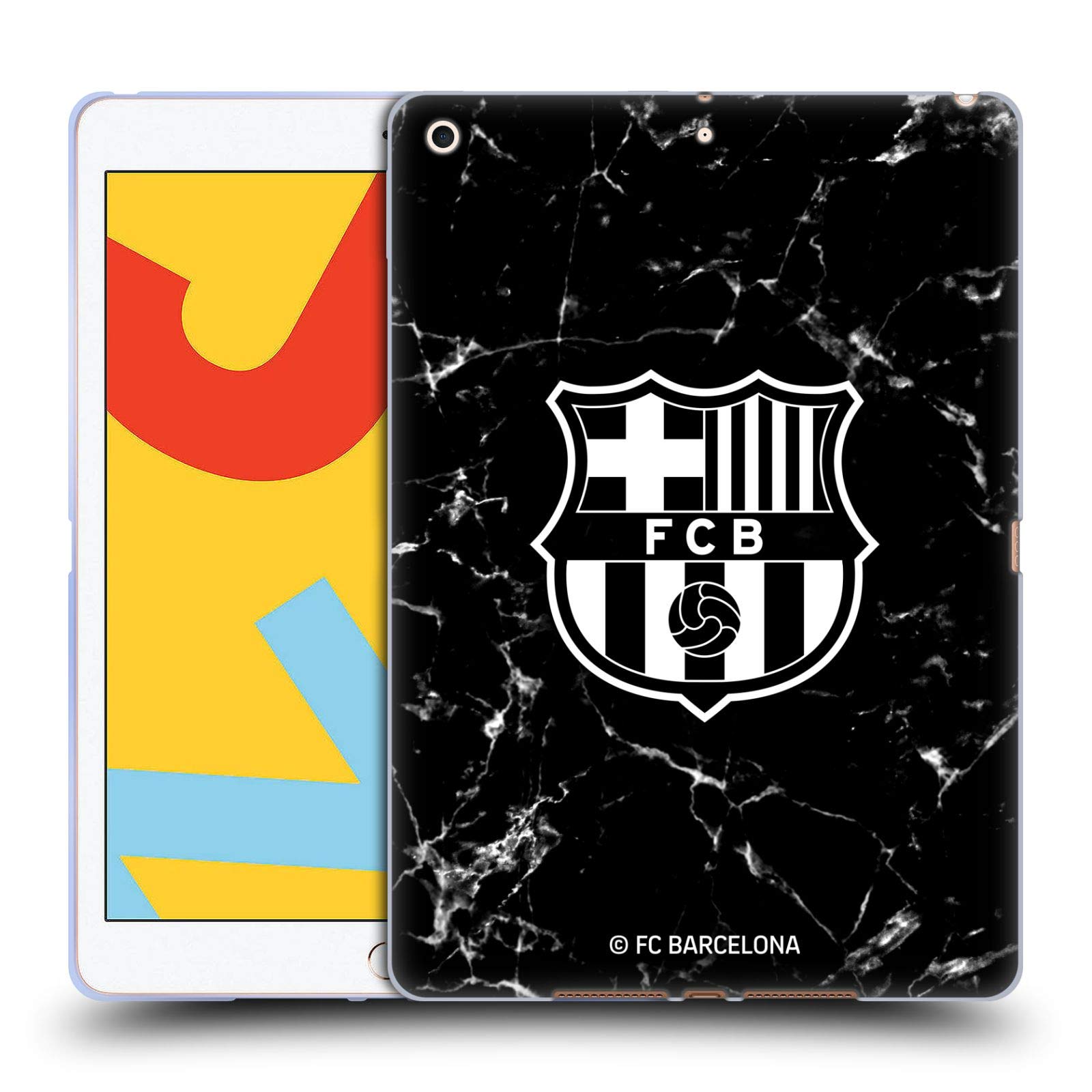 Head Case Designs FC Barcelona Black Marble Crest Soft Gel Case for Apple iPad 10.2 (2019/2020/2021) - Officially Licensed Protective Cover for School, Work & Travel