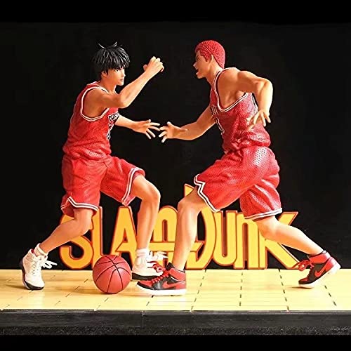 SLAM Dunk Kaede Rukawa & Hanamichi Sakuragi 3D PVC Action Figure Set - Handmade Anime Collectible Toy for Basketball Fans | Perfect for Desktop Decoration, Anime Collections, and Gift Giving