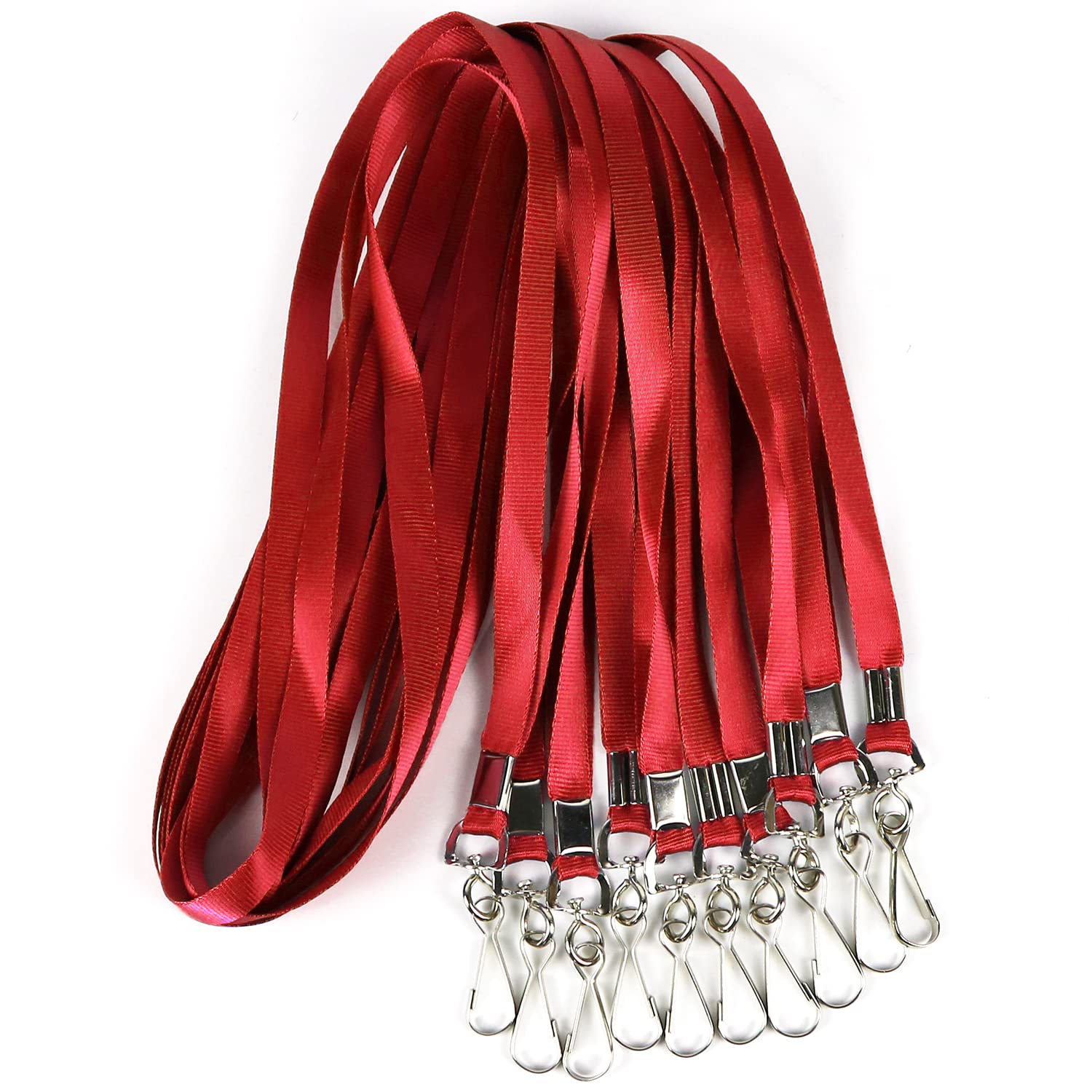 50-Pack Flat Lanyards with Swivel Hooks for ID Badges & Cruise Cards - Office & Travel Use