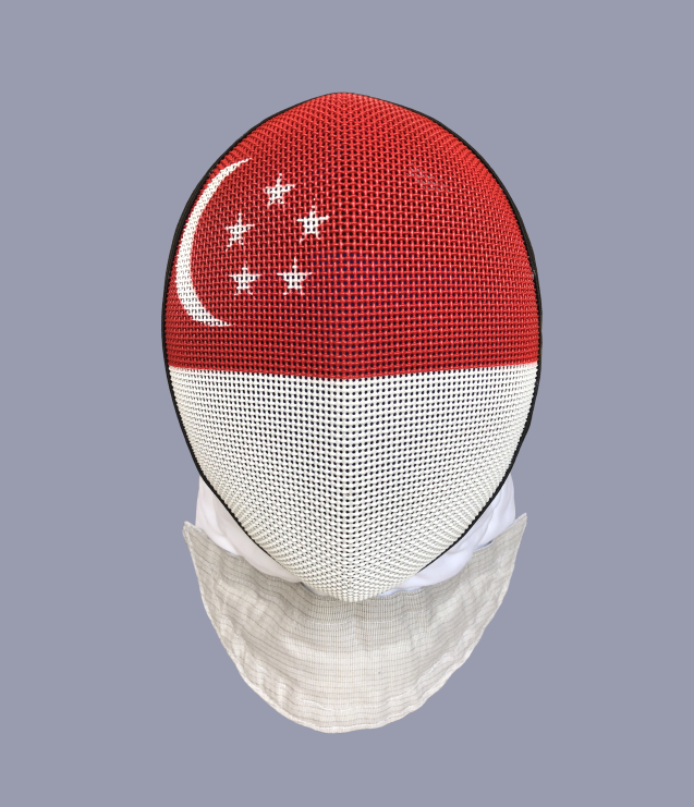 Uhlmann FIE Mask with Flag Print - Premium Fencing Gear for Competitions & Training - Perfect for Olympic, NCAA & International Fencing Events