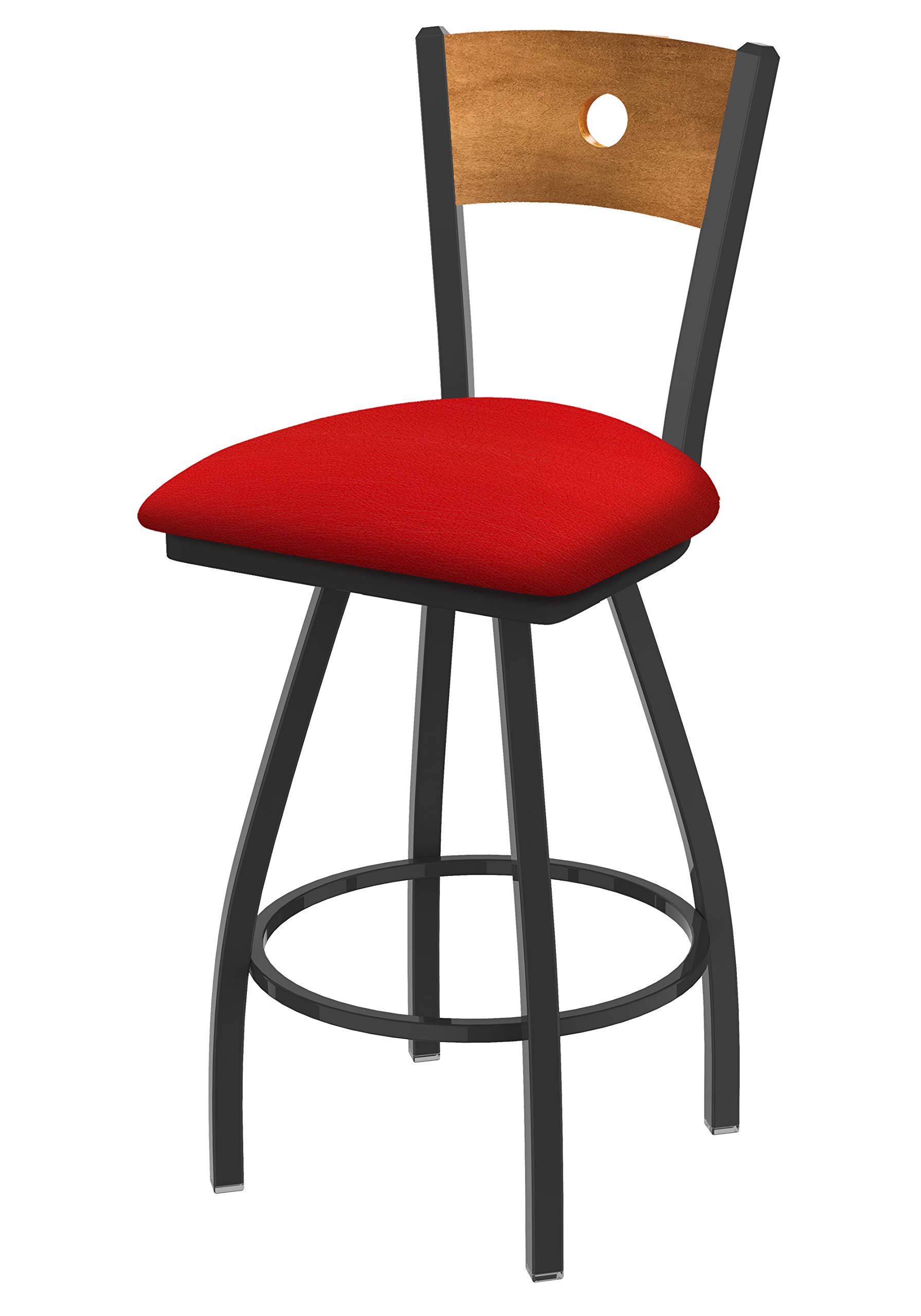 Holland Bar Stool Co. XL 830 Voltaire Swivel Bar Stool in Canter Red - Adjustable Height Counter Stool for Kitchen Island, Home Bar & Dining Room