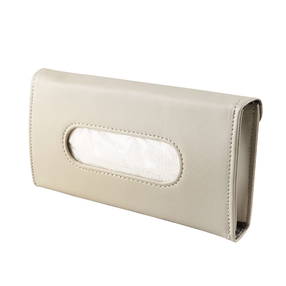 Premium Car Visor Tissue Holder & Organizer - Beige Car Accessory for Napkins, Masks & Essentials | Perfect for Road Trips, Daily Commutes & Family Travel
