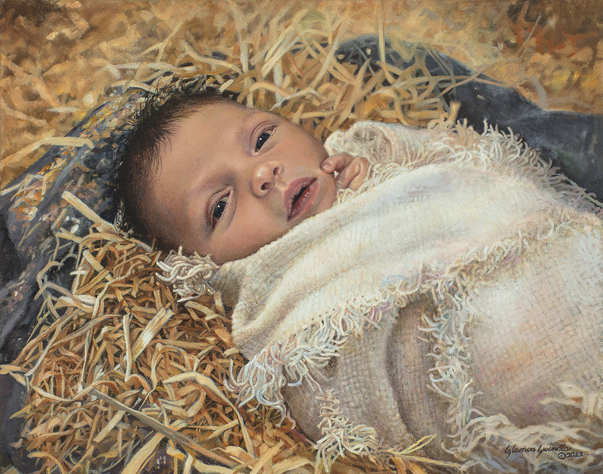Born This Day by Liz Lemon Swindle - Inspirational Christian Art Print for Home & Office Decor - Perfect for Christmas Gifts & Holiday Wall Art