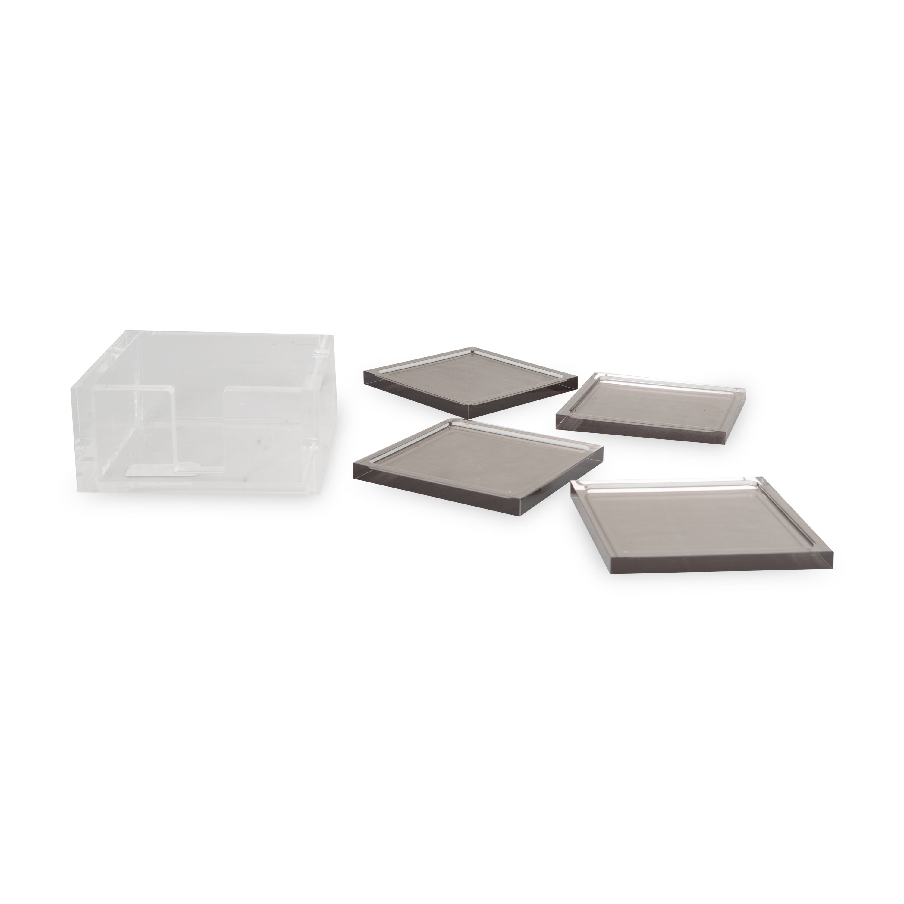 Premium Acrylic Coasters Set of 4 - Non-Slip Drink Coasters for Coffee, Wine & Beverages - Perfect for Home, Office & Restaurant Use