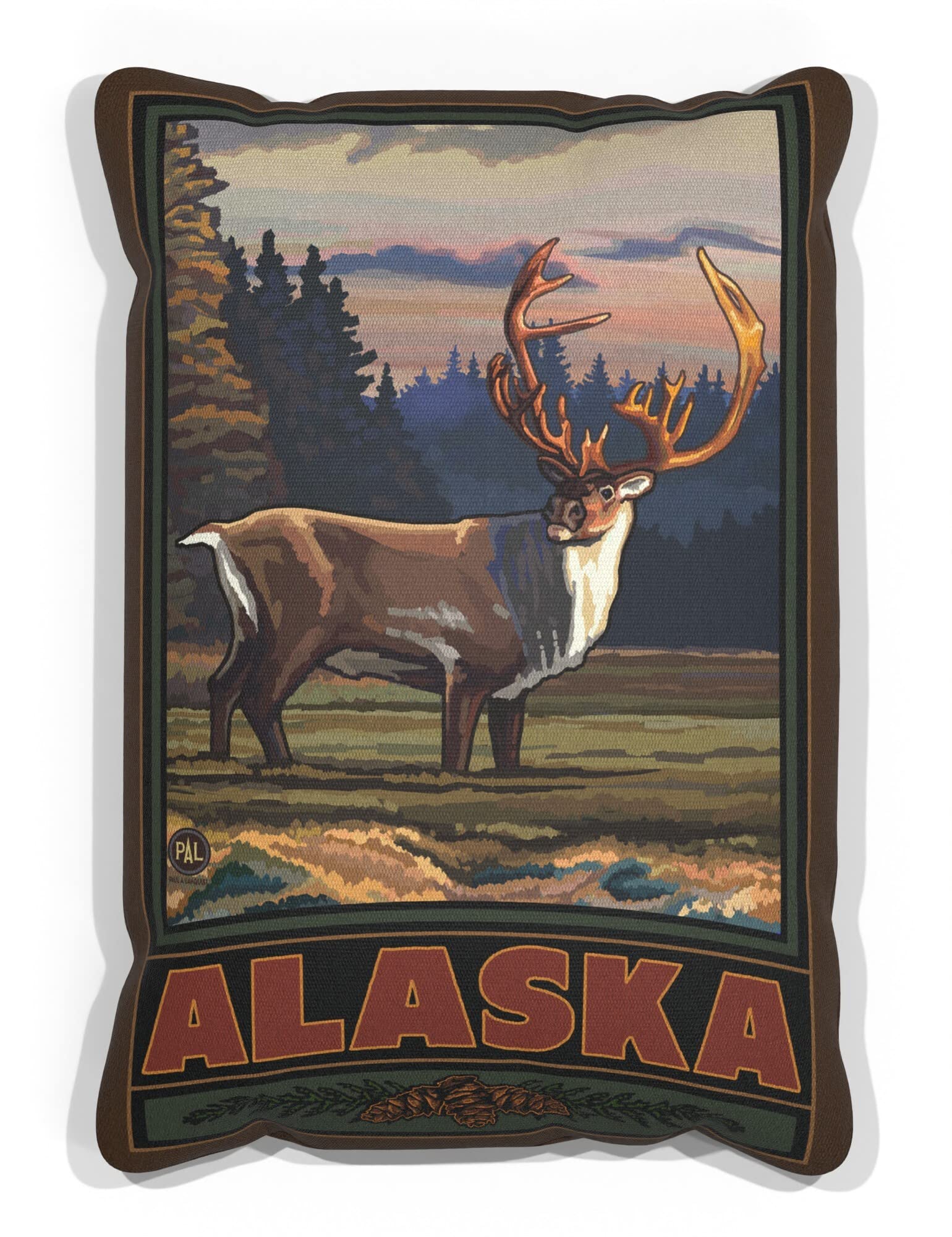 Alaska Caribou Canvas Throw Pillow 13