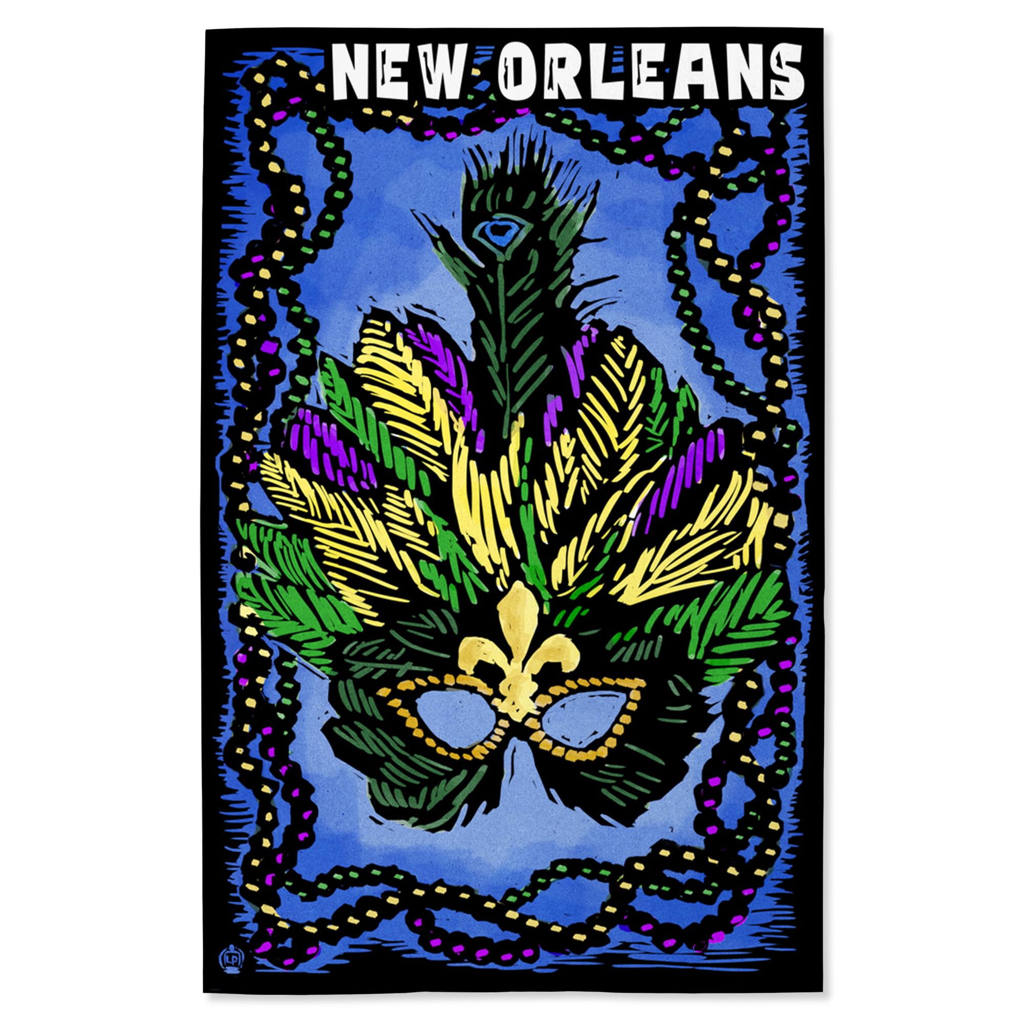Lantern Press 16x24 Inch Giclee Print - New Orleans Louisiana Marti Gras Scratchboard Art - Perfect for Home Decor, Office Wall Art & Gift Giving