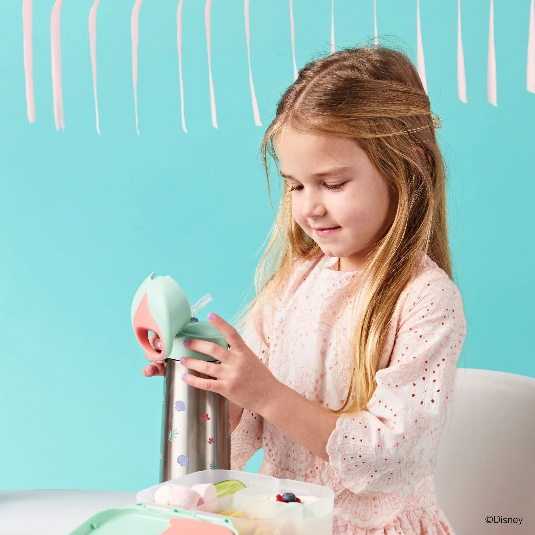 b.box Insulated Stainless Steel Drink Bottle 500ml - Little Mermaid Design - Leakproof & BPA-Free - Perfect for School, Travel & Outdoor Activities