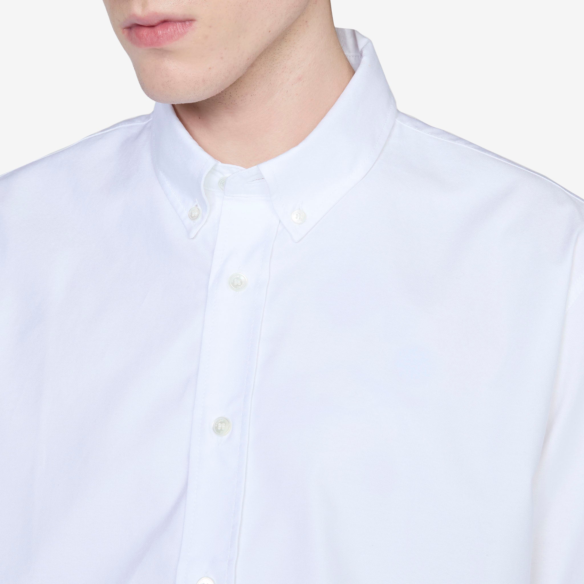 Maison Kitsuné Handwritten Casual Button Down Shirt for Men - White Cotton Oxford Shirt for Office, Date Night & Casual Outings