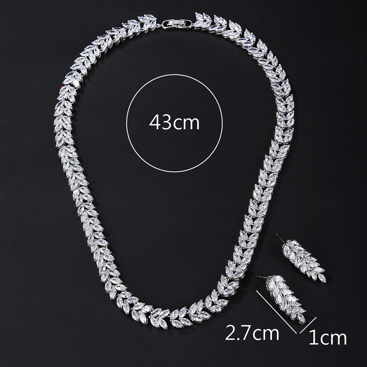 Luxury CZ Crystal Bridal Jewelry Set - Necklace & Earrings for Weddings, Anniversaries, Prom | Elegant Gift for Bride, Girlfriend, Wife | Free Shipping CN10273 | Perfect for Wedding Ceremony, Romantic Dinner, Special Occasions