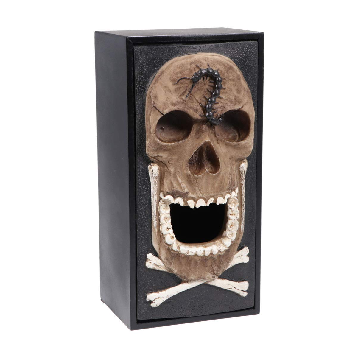BESPORTBLE Skull Tissue Box Holder - Easter Island Inspired Paper Towel Dispenser for Bathroom & Home Decor - Perfect for Halloween, Gothic, and Themed Party Decorations