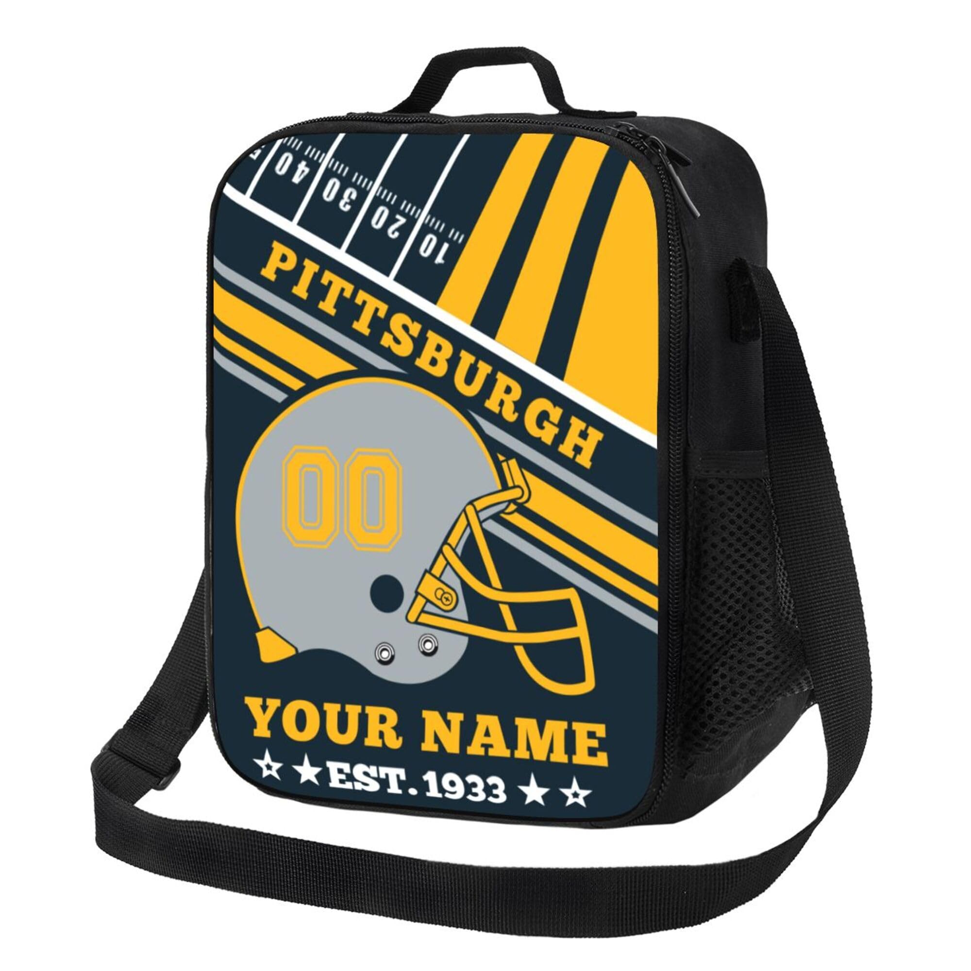 Personalized Football Lunch Box - Custom Insulated Lunch Tote Bag for Football Fans | Great Gift for Office, Work, Picnic, Beach & Game Day Tailgating