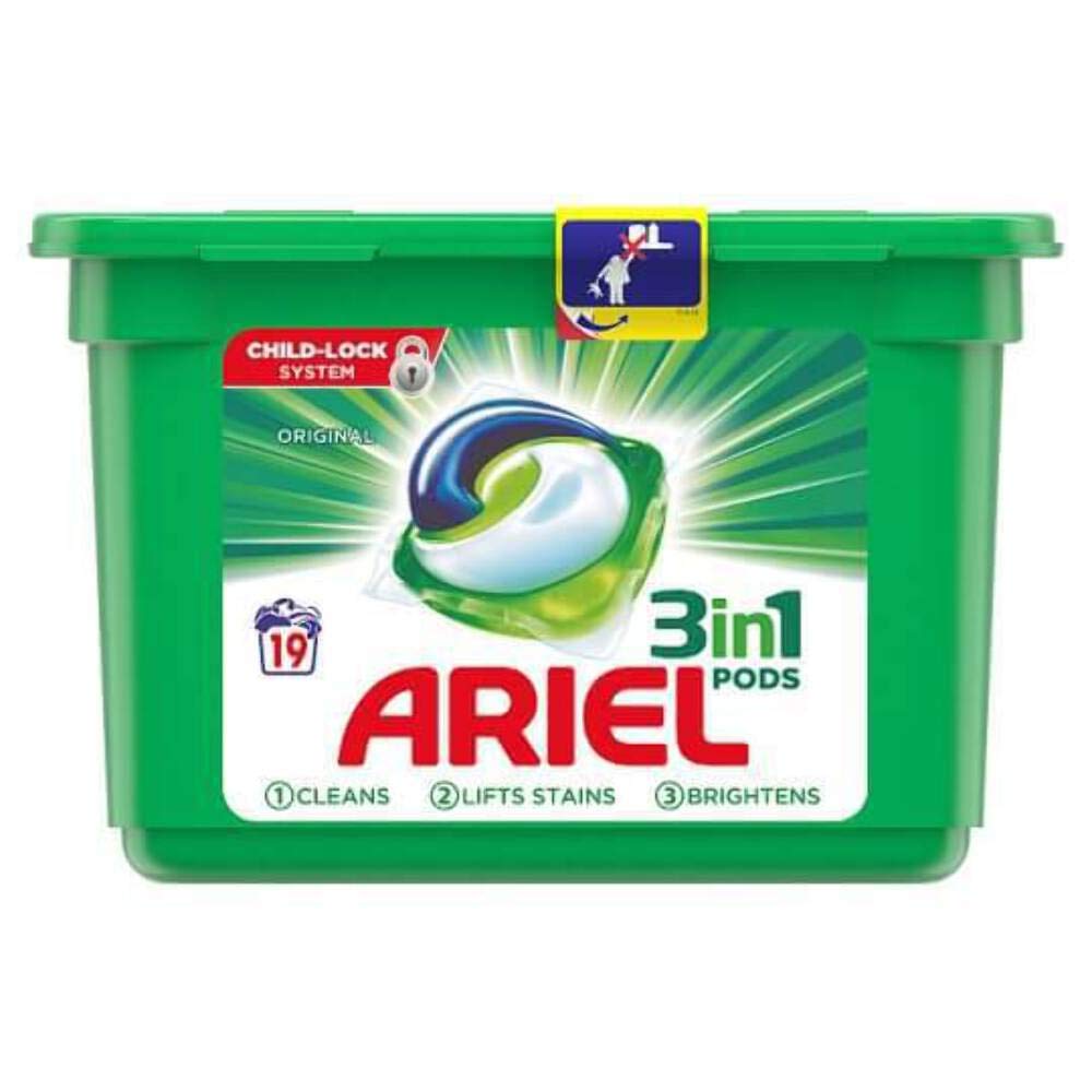 Ariel 3-in-1 Laundry Detergent Pods, Regular Scent - 19 Count (19 Washes) | Convenient Pre-Measured Liquid Detergent for Fresh & Clean Clothes - Perfect for Everyday Laundry, Travel & College Dorms