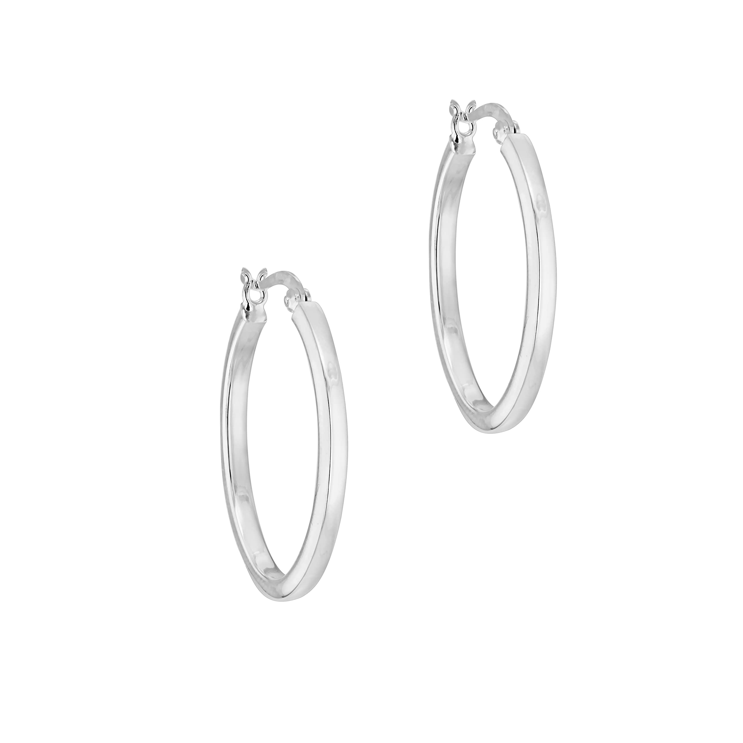 Tuscany Silver Women's Sterling Silver Oval Creole Earrings - Elegant Hoop Earrings for Everyday Wear, Gift for Her, Party & Wedding Jewelry