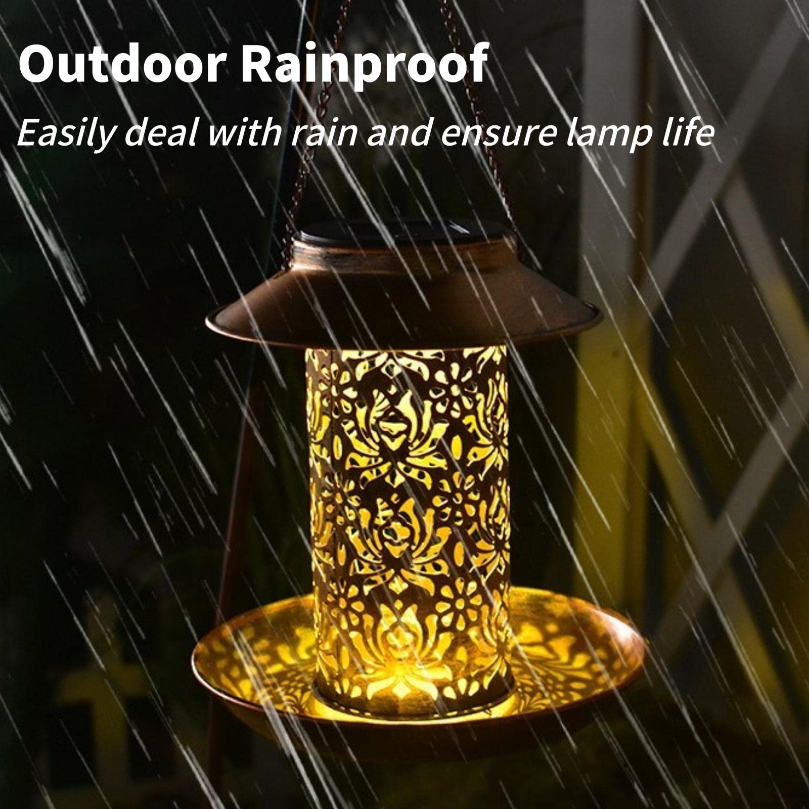 Solar-Powered Squirrel-Proof Bird Feeder - Metal Hanging Wild Bird Seed Feeder with LED Lantern Light for Outdoor Garden, Backyard & Landscape Decoration | Perfect Gift for Bird Lovers & Nature Enthusiasts | Attracts Cardinals, Finches & Songbirds to Your Yard