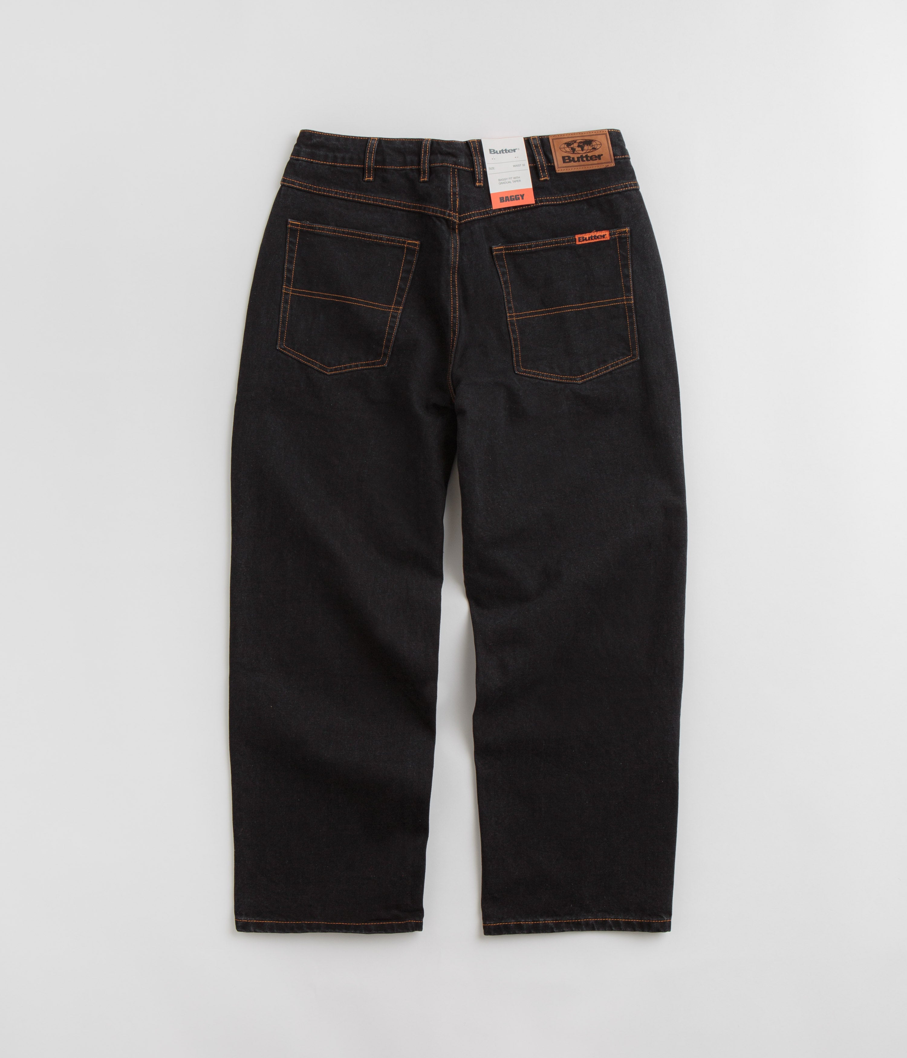 Butter Goods Baggy Jeans for Men - Washed Black Denim Pants | Comfortable Loose Fit Streetwear Jeans for Casual Wear & Hip Hop Fashion