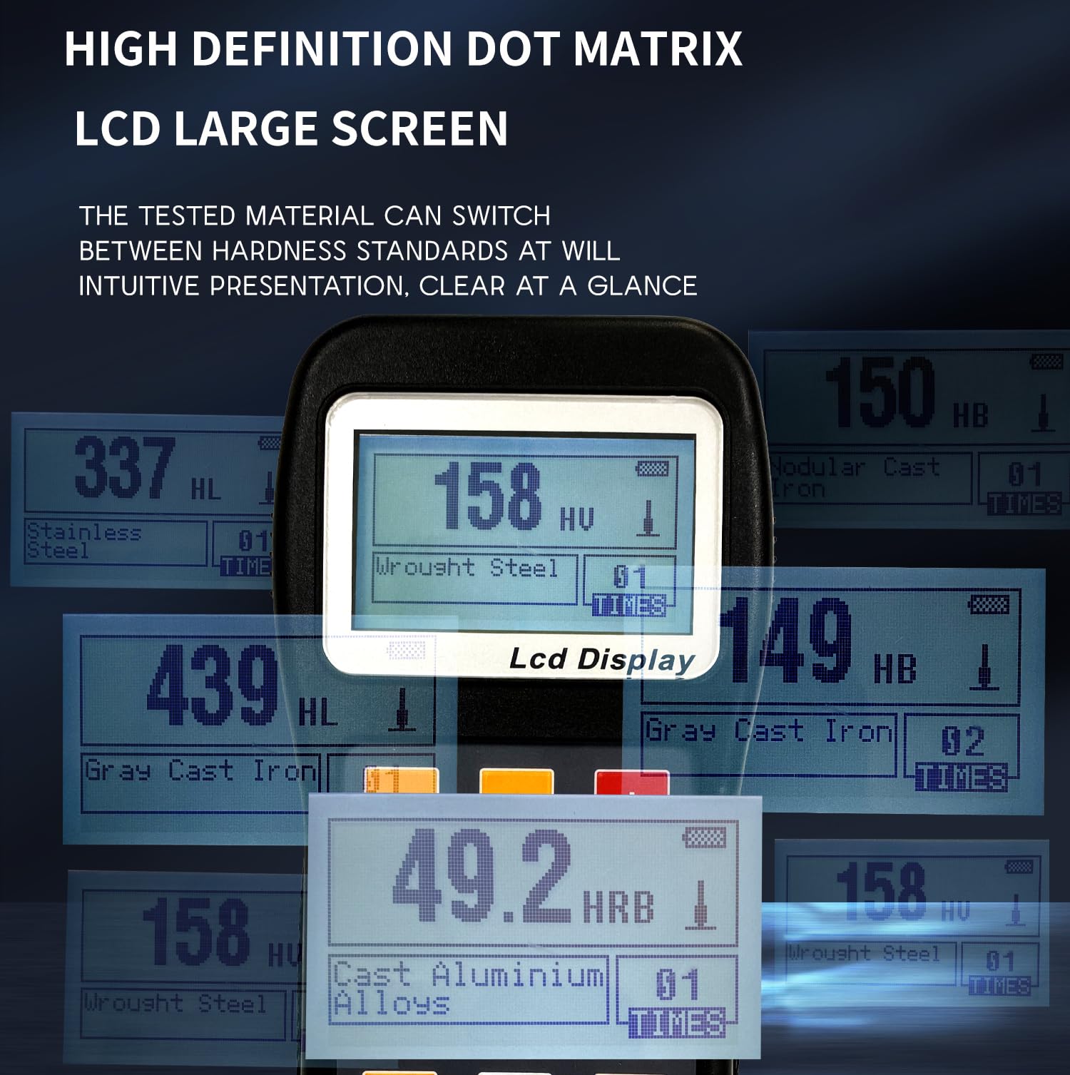 Portable Brinell Hardness Tester KH180 - Digital Conversion for All Hardness Scales (HL, HB, HRB, HRC, HRA, HV, HS) | Ideal for Metal Testing in Manufacturing, Construction & Quality Control