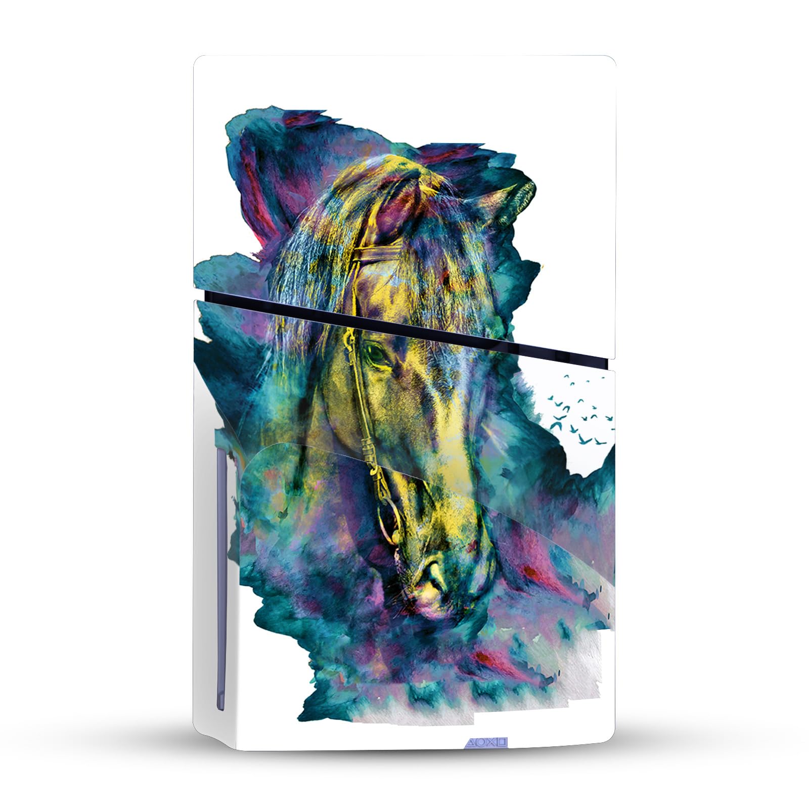 Official Head Case Designs Riza Peker Horse Art Vinyl Sticker for Sony PlayStation 5 PS5 Slim/PRO Disc Edition Console & DualSense Controller - Durable Gaming Skin Decal for Customization & Protection - Perfect for Gamers, Collectors & Home Entertainment Setup