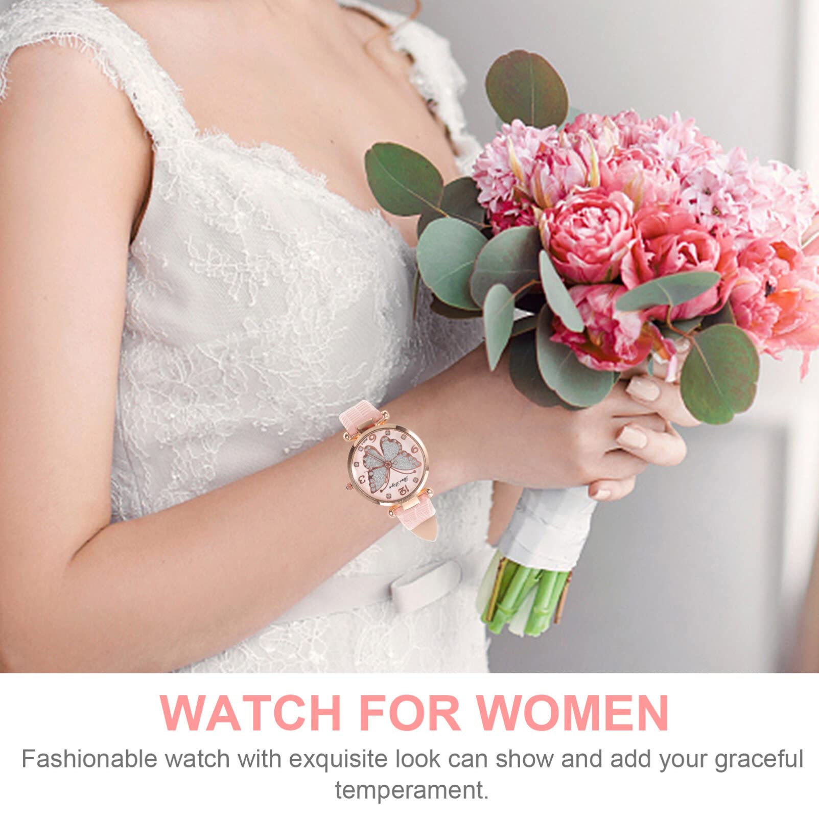 SOIMISS Rhinestone Butterfly Design Women's Watch - Elegant Casual & Simple Timepiece for Ladies | Perfect for Daily Wear, Office, Parties & Special Occasions