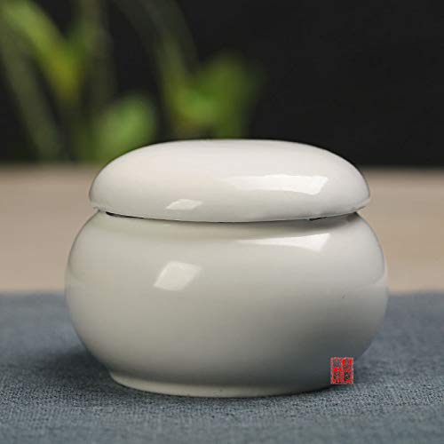 30ml/1oz Refillable Ceramic Travel Cosmetic Jars - Portable Cream Containers for Makeup, Face Cream & Eye Shadow (White) | Perfect for Air Travel, Gym Bags & On-The-Go Touch Ups