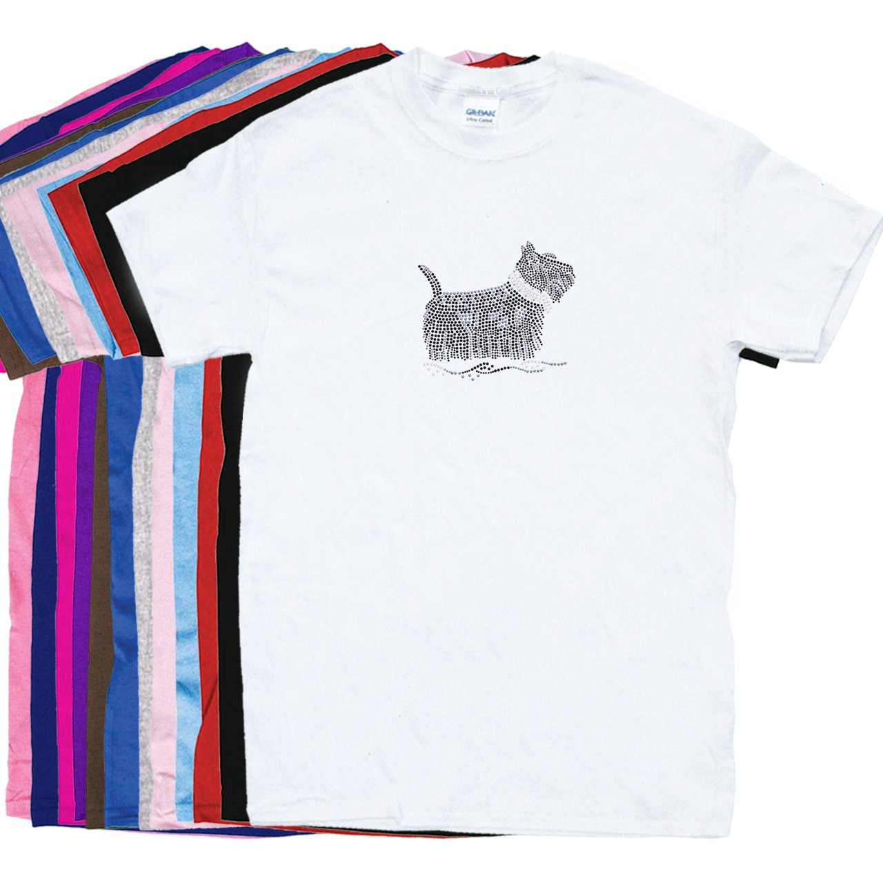Scottish Terrier Rhinestone Dog Breed Shirt - Sparkling Unisex Pet Lover T-Shirt for Casual Wear & Dog-Themed Parties