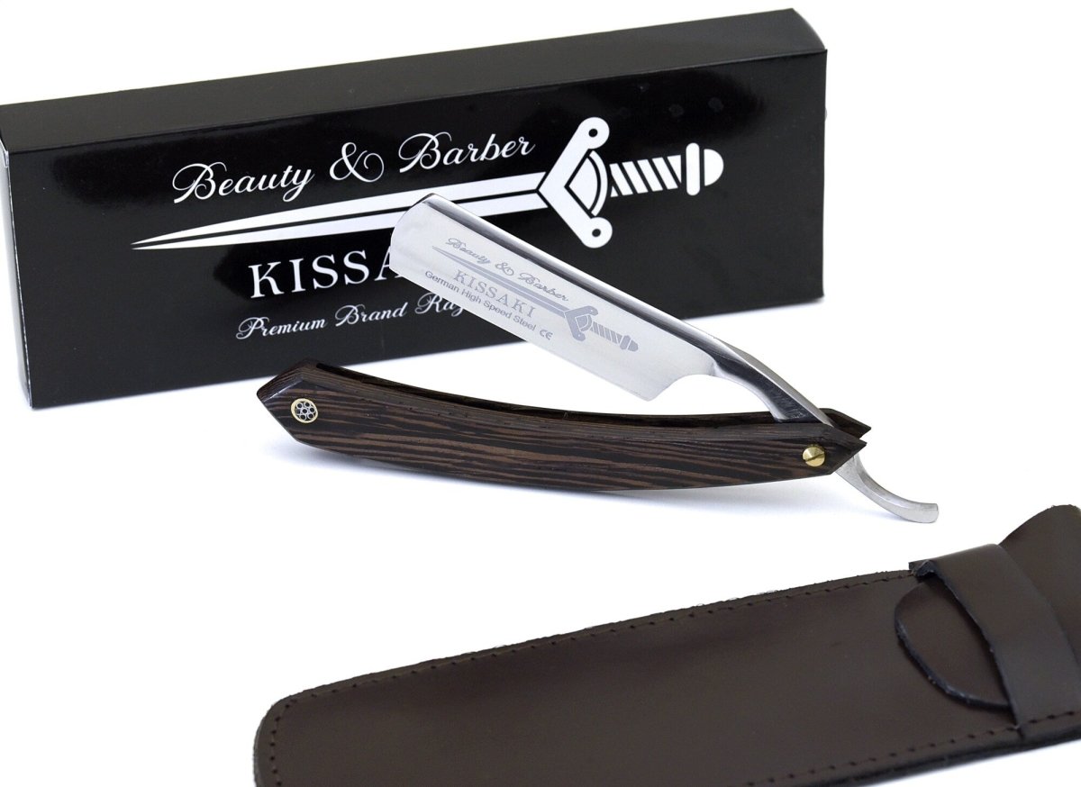 Premium Kissaki Straight Razor - German High-Speed Steel Blade for Professional Shaving & Grooming | Perfect for Barbershops, Home Use & Gift for Men