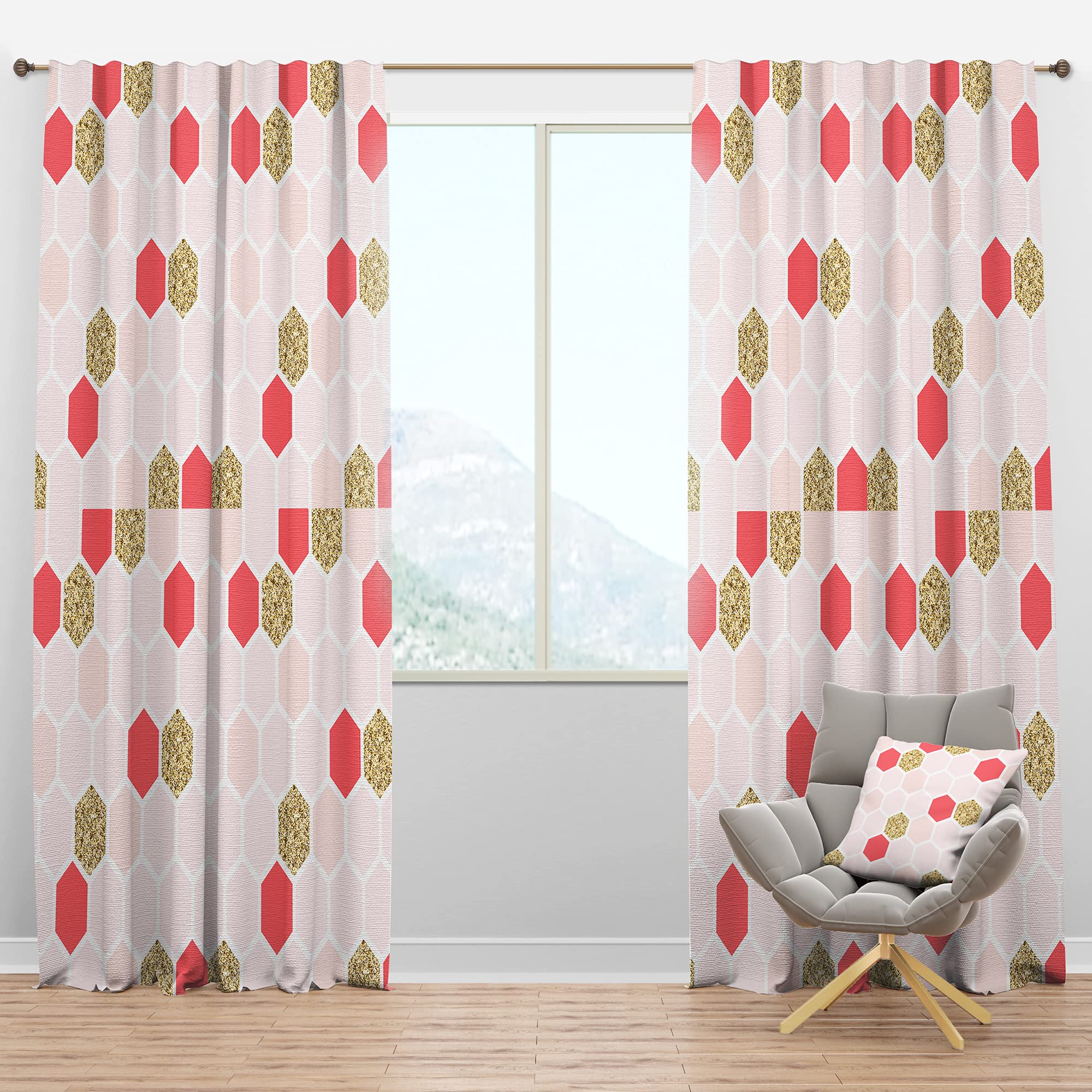 DesignQ Blackout Curtains - Gold Chic Thermal Insulated Window Drapes for Bedroom & Living Room (52x84, Single Panel) - Perfect for Light Blocking, Privacy & Energy Efficiency