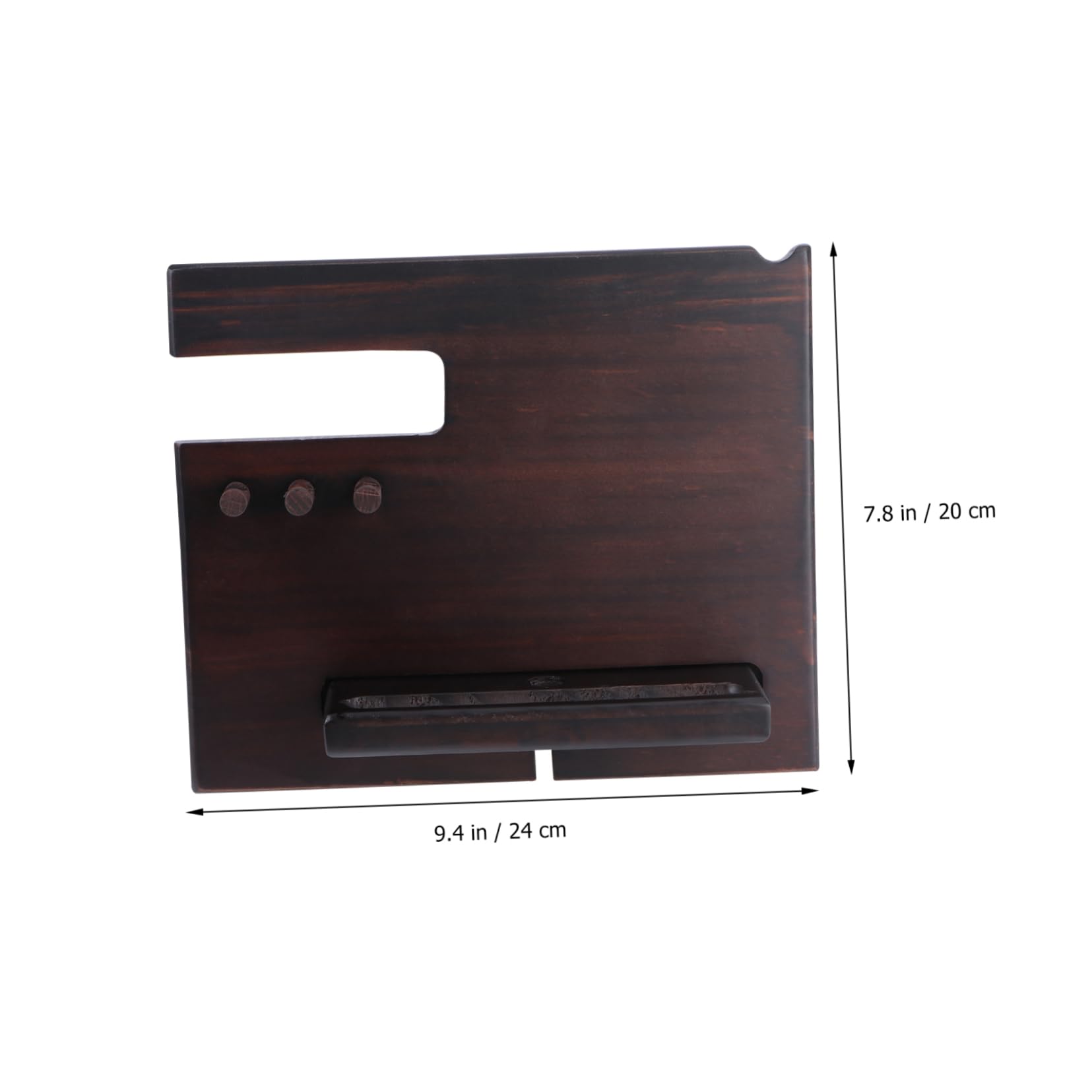 1PC Wooden Phone Stand for Nightstand & Desk - Multifunctional Mobile Phone Holder with Glasses Storage - Perfect for Bedroom, Office & Home Decor