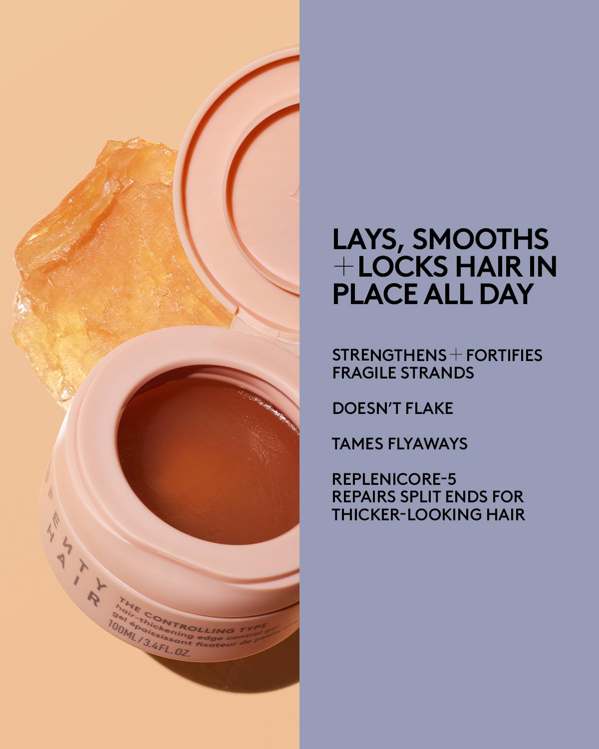 Best Hair Thickening Edge Control Gel with Styling Tool - Strong Hold for Natural Hair, Flyaways & Baby Hairs - Perfect for Styling, Braids & Everyday Use