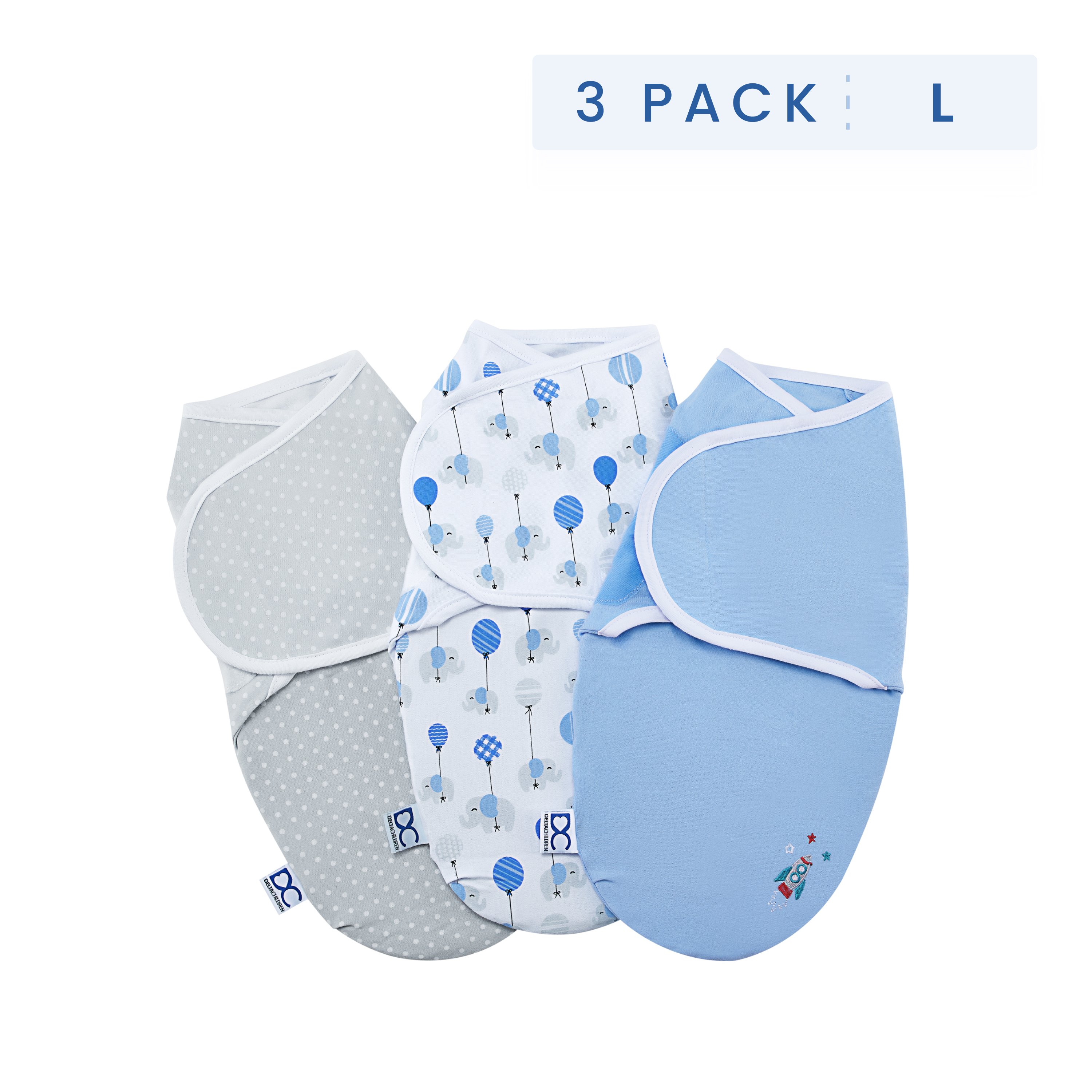 Little Lambs Adjustable Swaddle Wrap - Large Size (3 Pack) for Babies 3-6 Months | 14-18 lbs | Soft & Breathable Baby Wrap Blanket for Safe Sleep, Swaddling & Comfort - Perfect for Newborns, Infants & Nursery Essentials