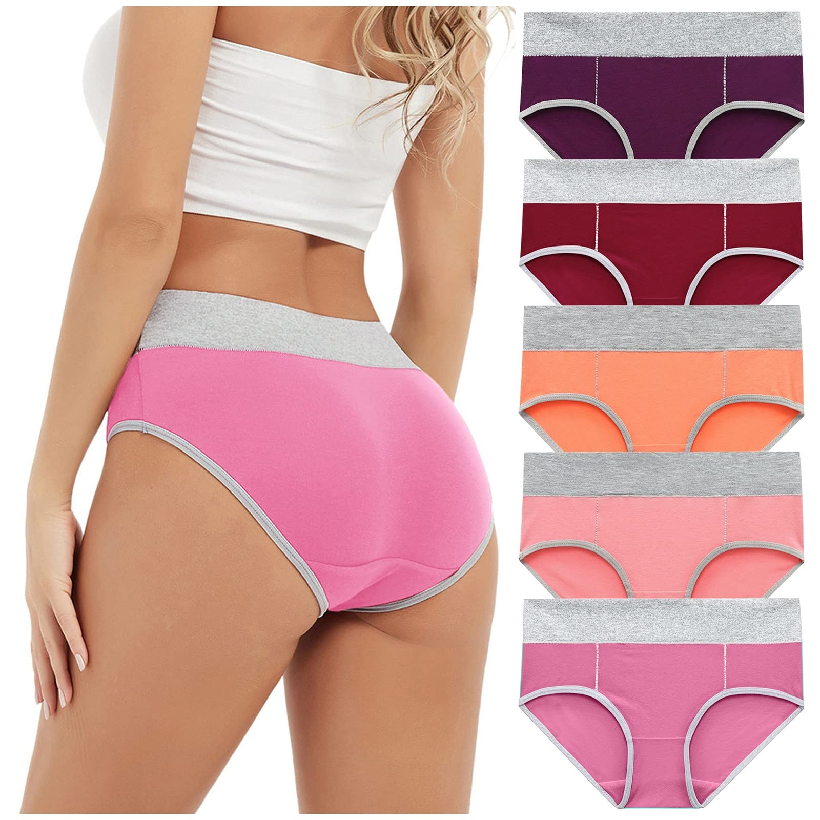 Plus Size Cotton Women's Underwear - Low Rise Briefs, Comfortable & Breathable, Solid Color Panties for Everyday Wear, Workout & Lounge