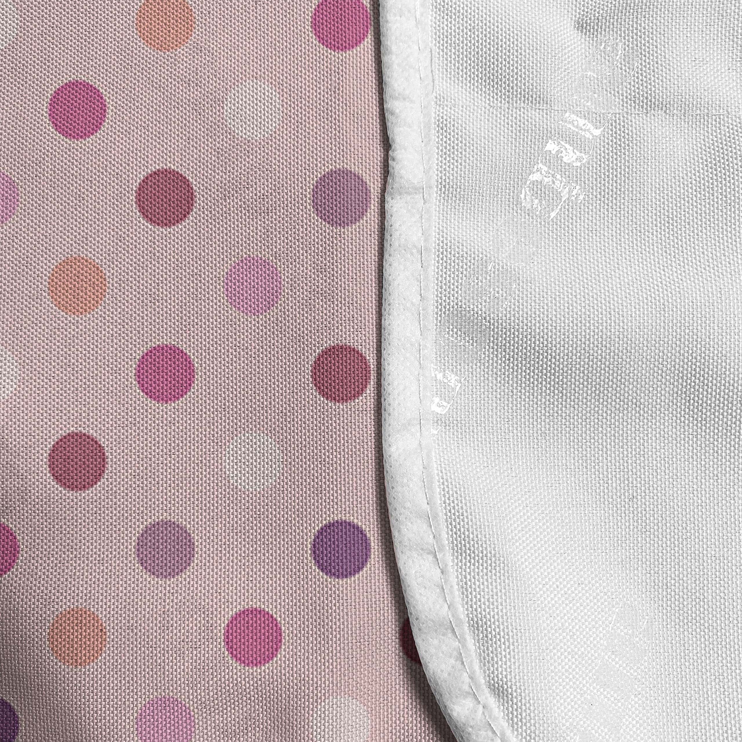 Ambesonne Microwave Oven Cover - Pink & White Retro Polka Dot Design, Water-Resistant Kitchen Organizer with Pockets, 36