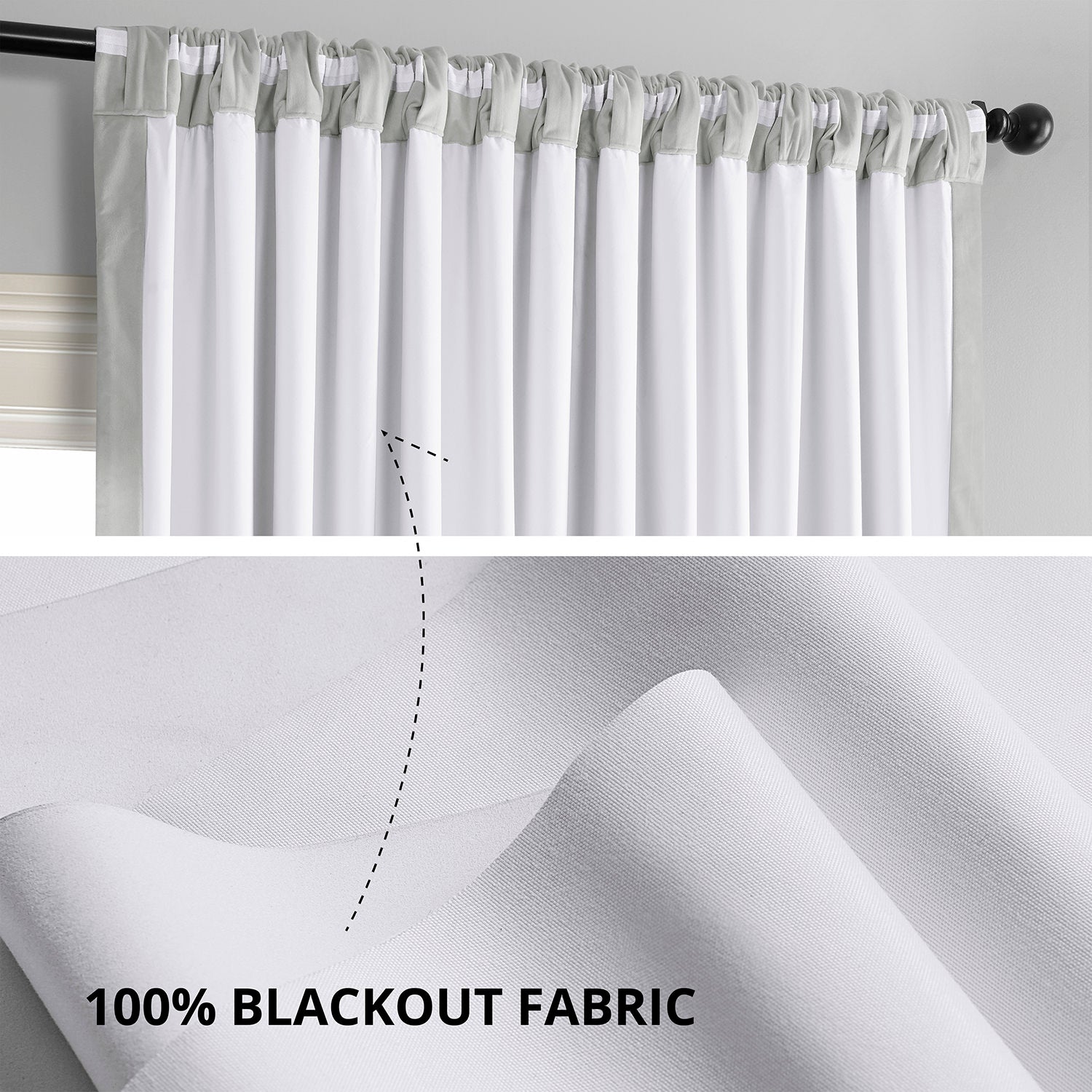 Reflection Grey Signature Extra Wide Velvet Blackout Curtains for Bedroom & Living Room - Noise Reducing, Thermal Insulated, Light Blocking Window Drapes for Home Decor