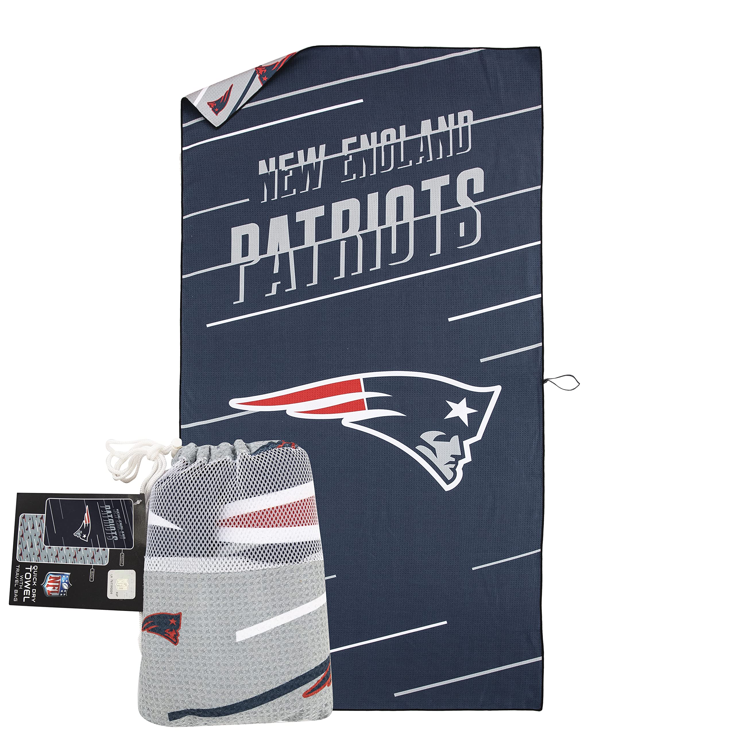 NFL Team Logo Unisex Beach Towel with Mesh Bag Set - Perfect for Pool, Beach, and Sports Events