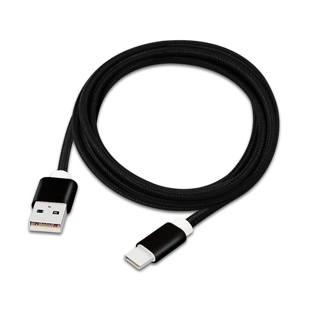Premium 6FT Nylon Braided USB A to USB C Cable - Fast Charging & Data Sync Cable for ZTE Blade Series (Spark/V8 Pro/X Max/Grand X3/X4/Imperial Max/Warp 7/Zmax Pro) - Durable Type 2.0 Charger Cord for Home, Office & Travel Use