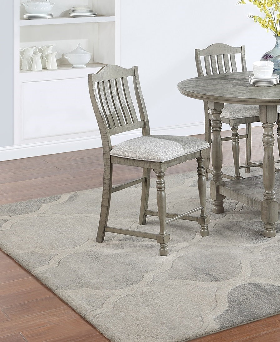 Classic Light Grey Plush Upholstered Dining Chairs Set of 2 - Comfortable High Back Chairs with Open Slat Design for Kitchen, Dining Room & Breakfast Nook