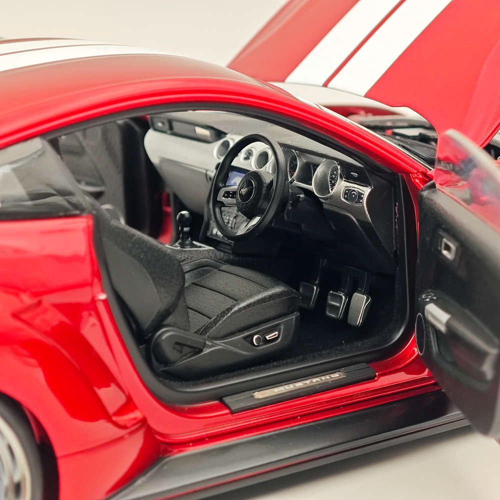 2019 Ford Mustang GT 1/18 Scale Diecast Model Car with Widebody Kit - Red RHD Collectible for Car Enthusiasts | Perfect for Display, Gifts, and Hobby Collections