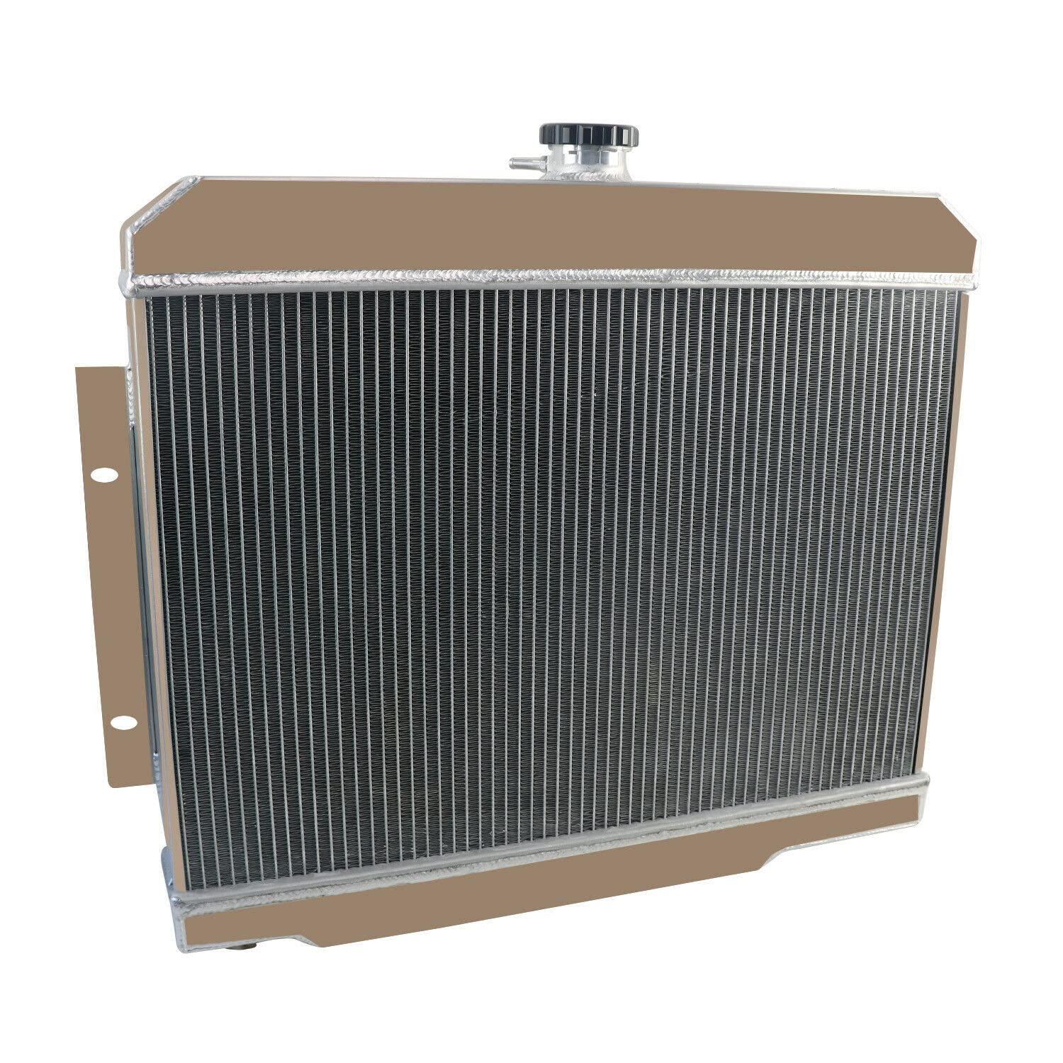 Alloyworks 3-Row Aluminum Radiator with Fan Shrouds Kit - Compatible with 1972-1986 Jeep CJ5 CJ6 CJ7 (L4, L6, V8 Engines) - High-Performance Cooling for Off-Road & Daily Driving