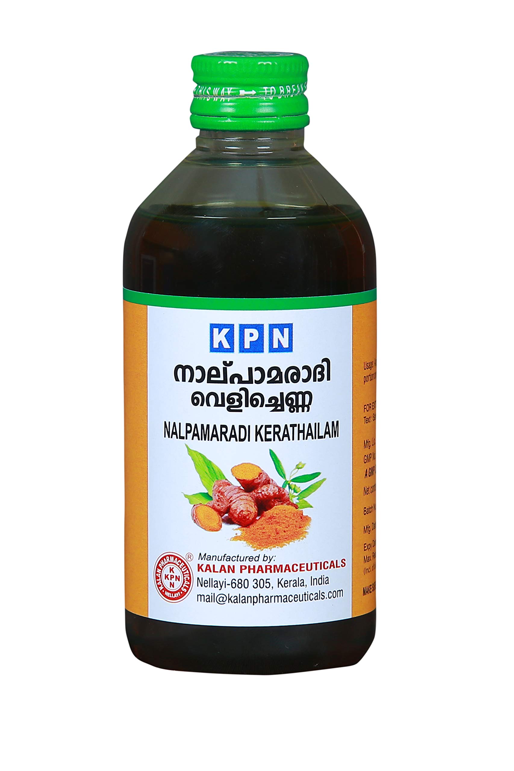 KPN Nalpamaradi Kerathailam 200ml - Organic Ayurvedic Face & Body Oil for Tan Removal & Dark Spot Treatment | Coconut Oil Based Skincare | Perfect for Daily Glow Routine & Post-Sun Care