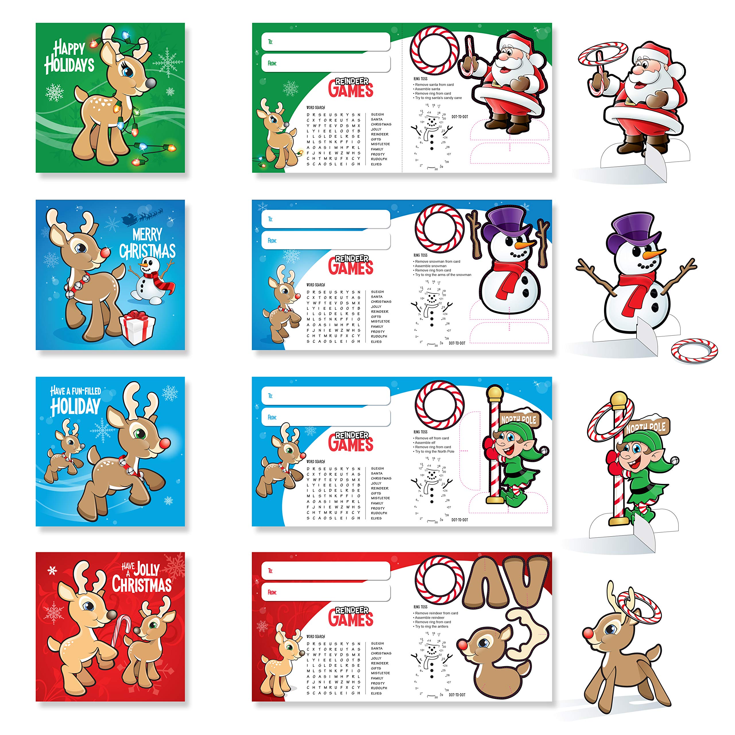 28 Pack Merry Christmas Greeting Cards for Kids - Perfect for Classroom Exchanges, Holiday Parties & Family Gifts