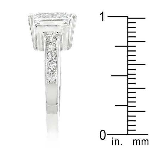 Classic Princess Cut Diamond Engagement Ring with Raised Pave Setting - Perfect for Proposals, Anniversaries & Romantic Occasions