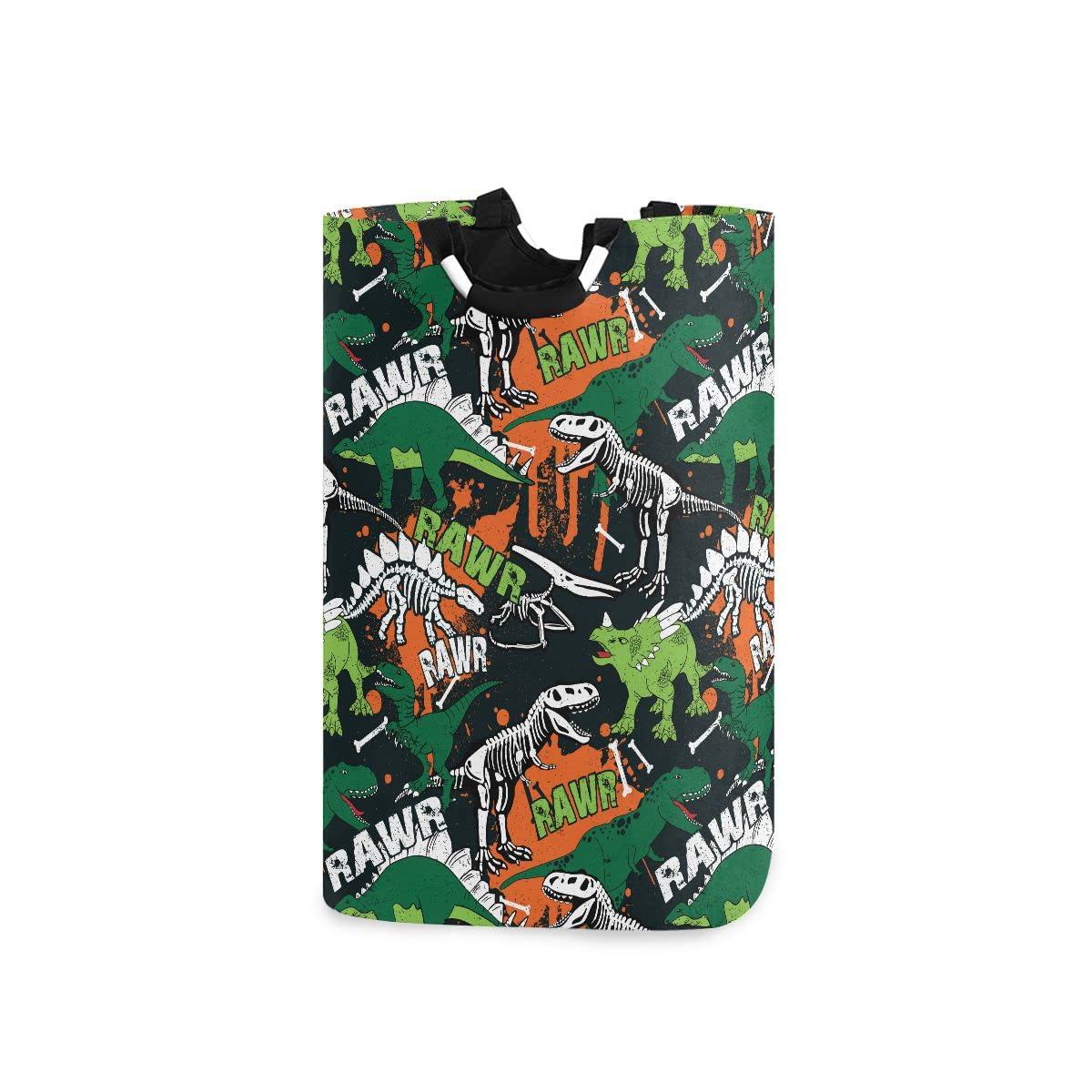 Durable Foldable Laundry Bag with Handles - Collapsible Dinosaur-Themed Laundry Basket for Kids Room, Bathroom Storage & Organization - Perfect for Travel, Dorm, and Home Decor
