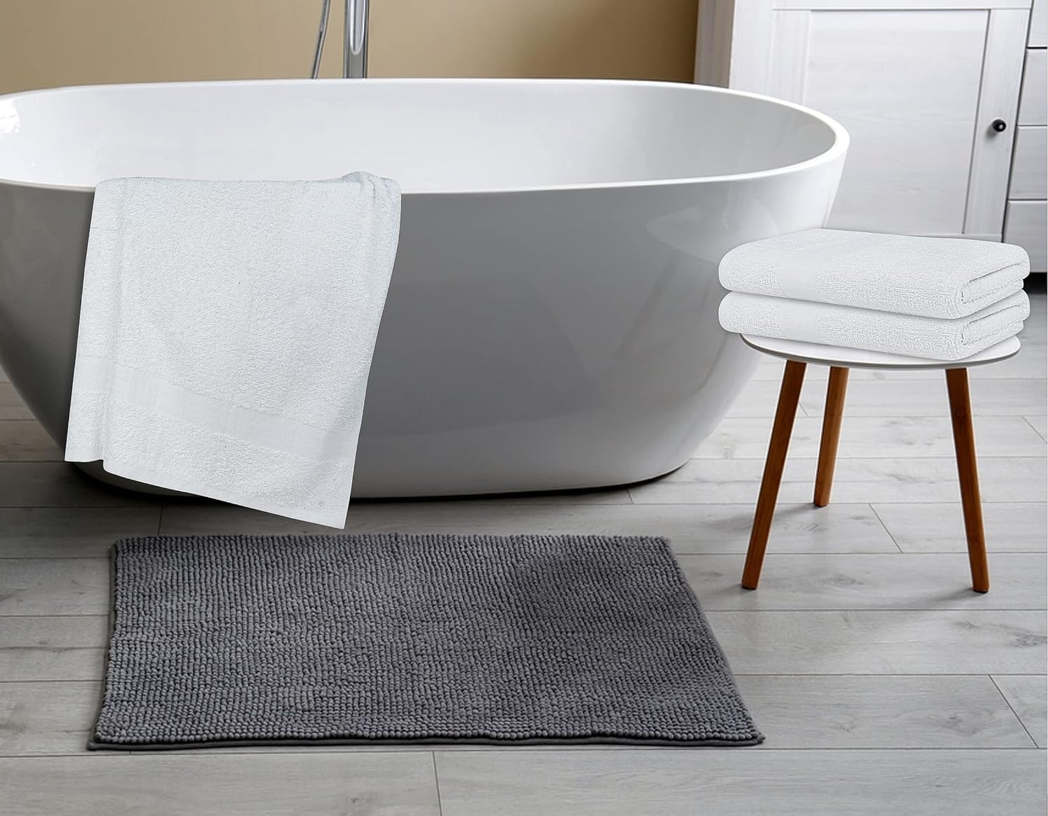 Premium 100% Cotton Bath Towel Set of 60 - 500 GSM Ultra Soft & Absorbent Large Towels (24