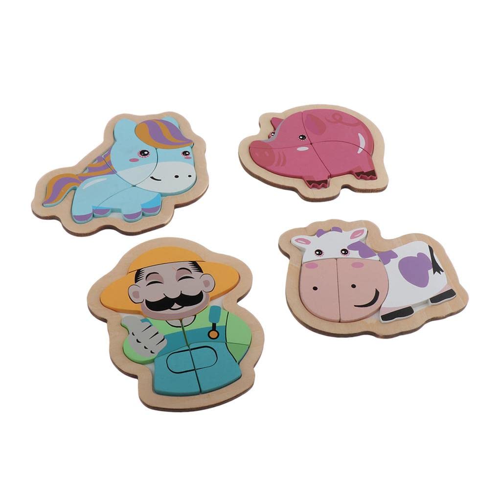 Enakshi Wooden Jigsaw Puzzle for Kids - Farm Animal Educational Toys for Toddlers & Preschoolers | Montessori Learning, Pretend Play | Handcrafted Wooden Puzzle for Early Childhood Development (Perfect for Classroom, Homeschool & Birthday Gifts)