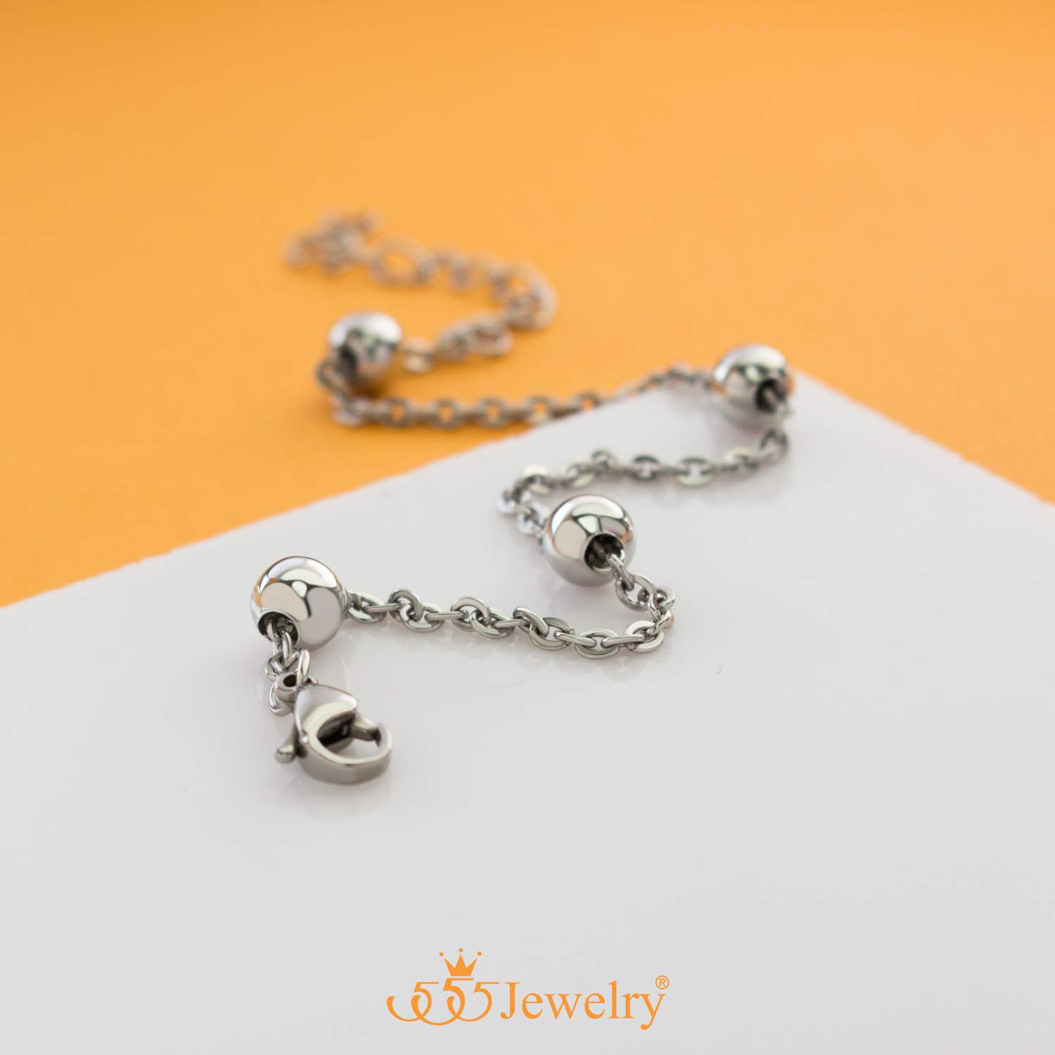 555Jewelry 2mm Stainless Steel Adjustable Beaded Cable Chain Bracelet for Women - Dainty Silver Beaded Bracelet for Ladies - 8 Inch Fashion Jewelry - Perfect for Everyday Wear, Office & Casual Outfits