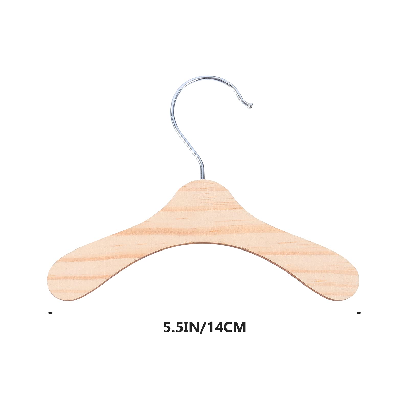 10pcs Wooden Pet Clothes Hangers for Dogs - Durable Dog Clothing Hanging Rack (Silver & Wood Color) - Perfect for Organizing Pet Wardrobes & Small Animal Apparel Storage