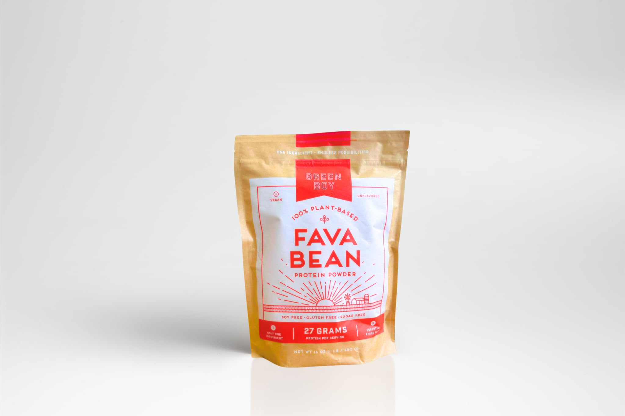 Organic Vegan Fava Bean Protein Powder - 100% Plant-Based, Single Ingredient, No Added Sugar, Soy or Gluten - Perfect for Smoothies, Baking & Cooking (16oz) | Ideal for Post-Workout Recovery & Healthy Meal Prep
