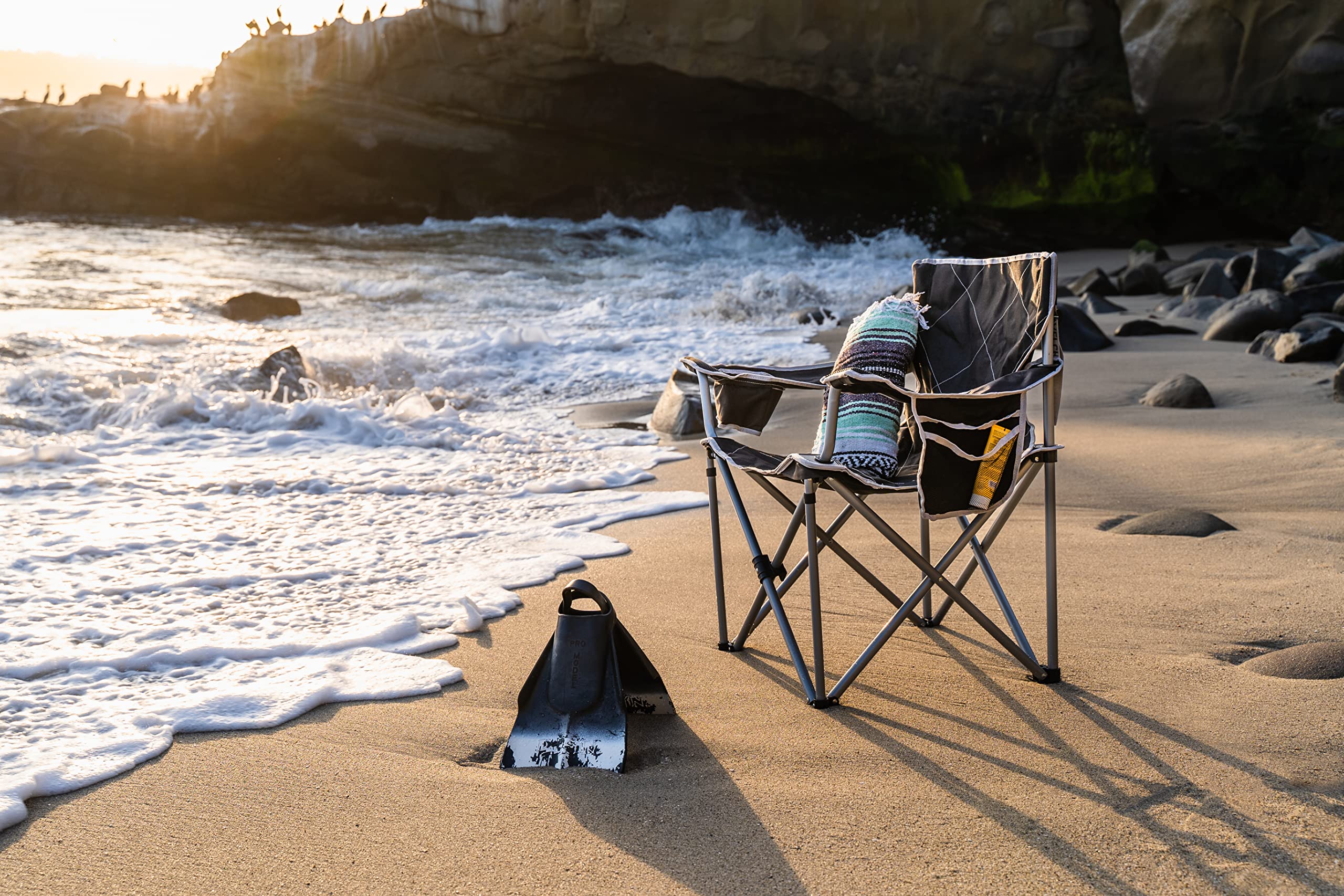 Big Kahuna Portable Travel Chair - Lightweight Folding Outdoor Camping Chair for Beach, Picnic, Hiking & Backpacking - Durable & Comfortable Standard Size