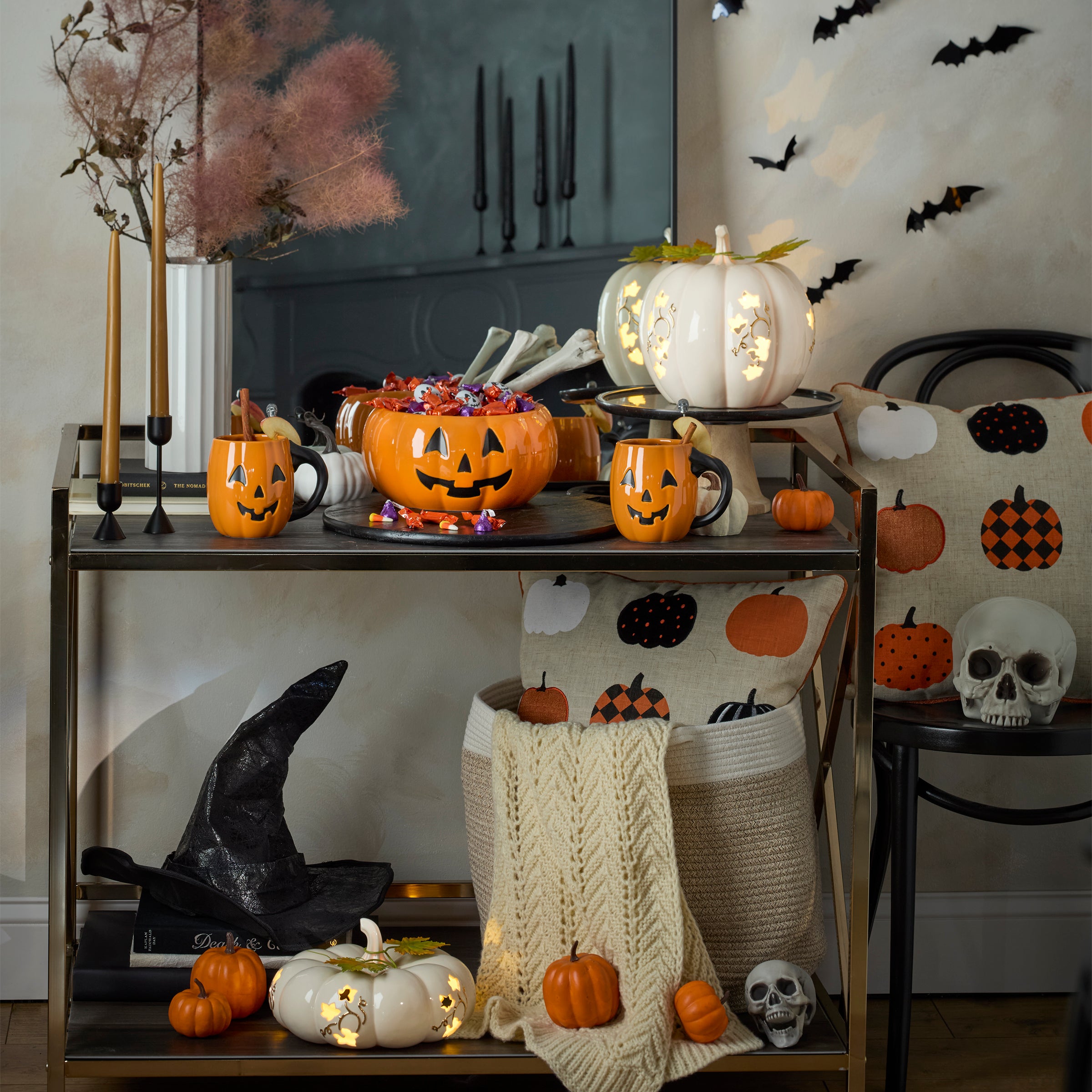 Pierced Lit Pumpkin Round - Decorative Halloween LED Light for Home, Garden, and Party Decorations