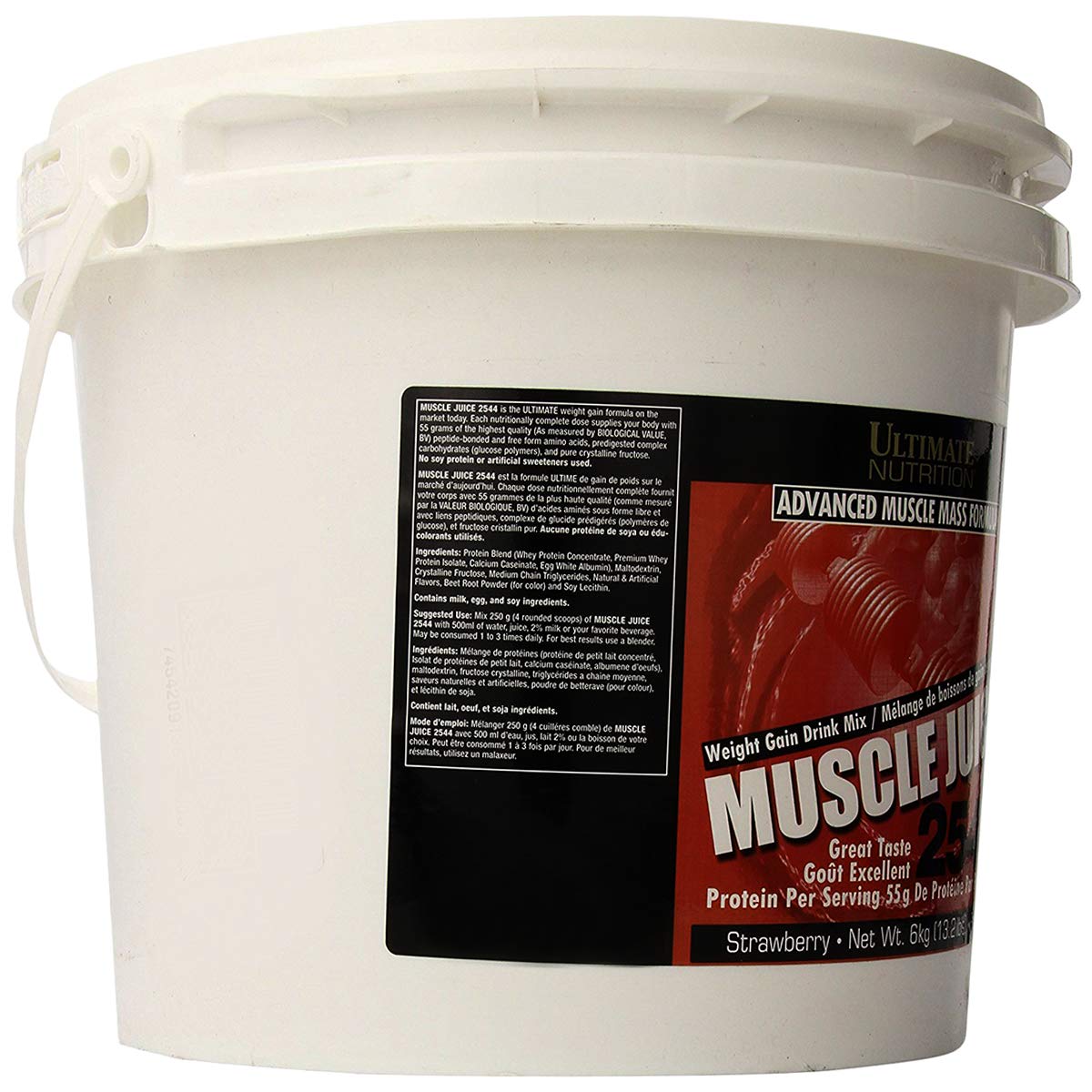 Ultimate Nutrition Muscle Juice 2544 - High Protein Weight Gainer Powder for Lean Muscle Mass (13.2 lbs, Strawberry) | Whey Protein Concentrate, Isolate, Casein & Egg White Blend | Ideal for Post-Workout Recovery & Bodybuilding Nutrition